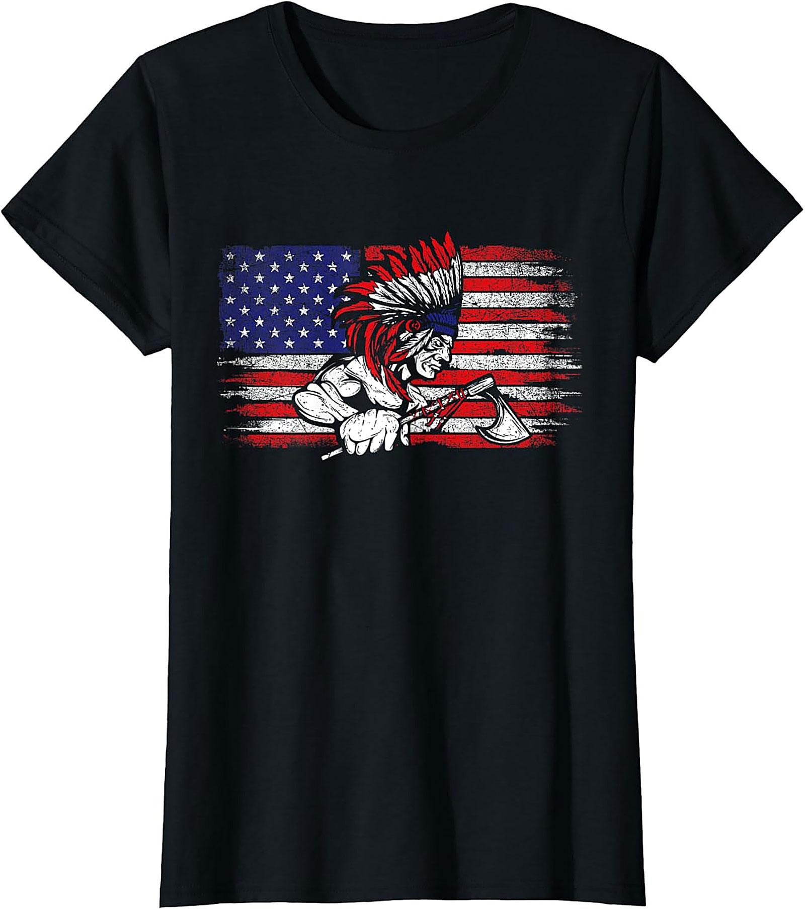Native American Warrior T-Shirt Indigenous Flag Graphic Tee