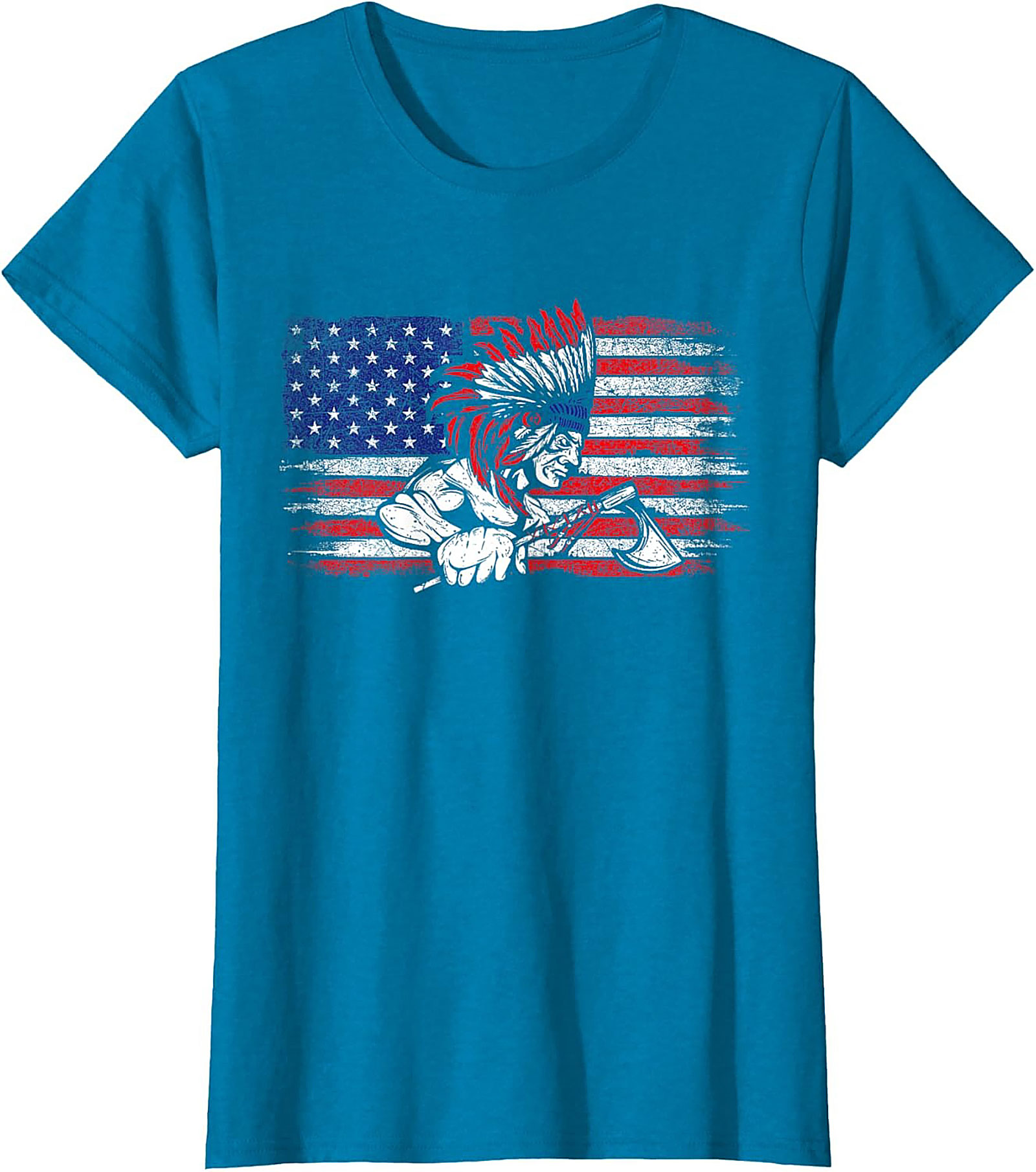 Native American Warrior T-Shirt Indigenous Flag Graphic Tee