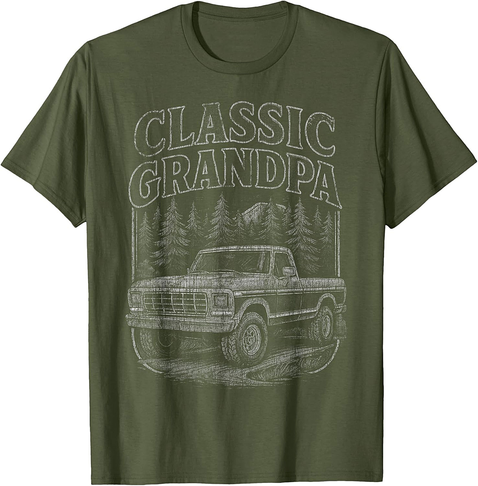 Classic Grandpa Truck Graphic Tee | Vintage Pickup Forest Shirt