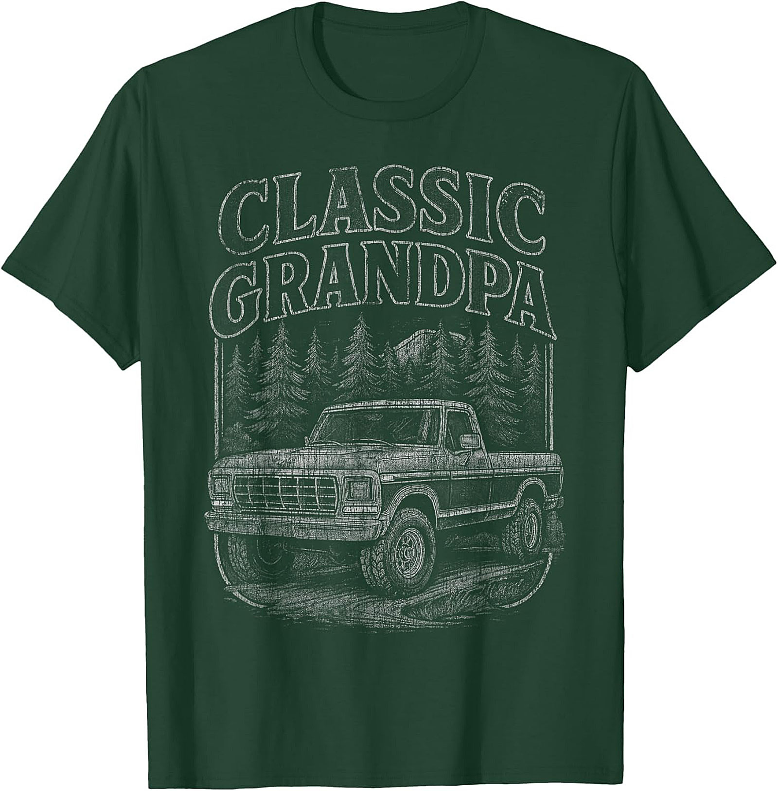 Classic Grandpa Truck Graphic Tee | Vintage Pickup Forest Shirt