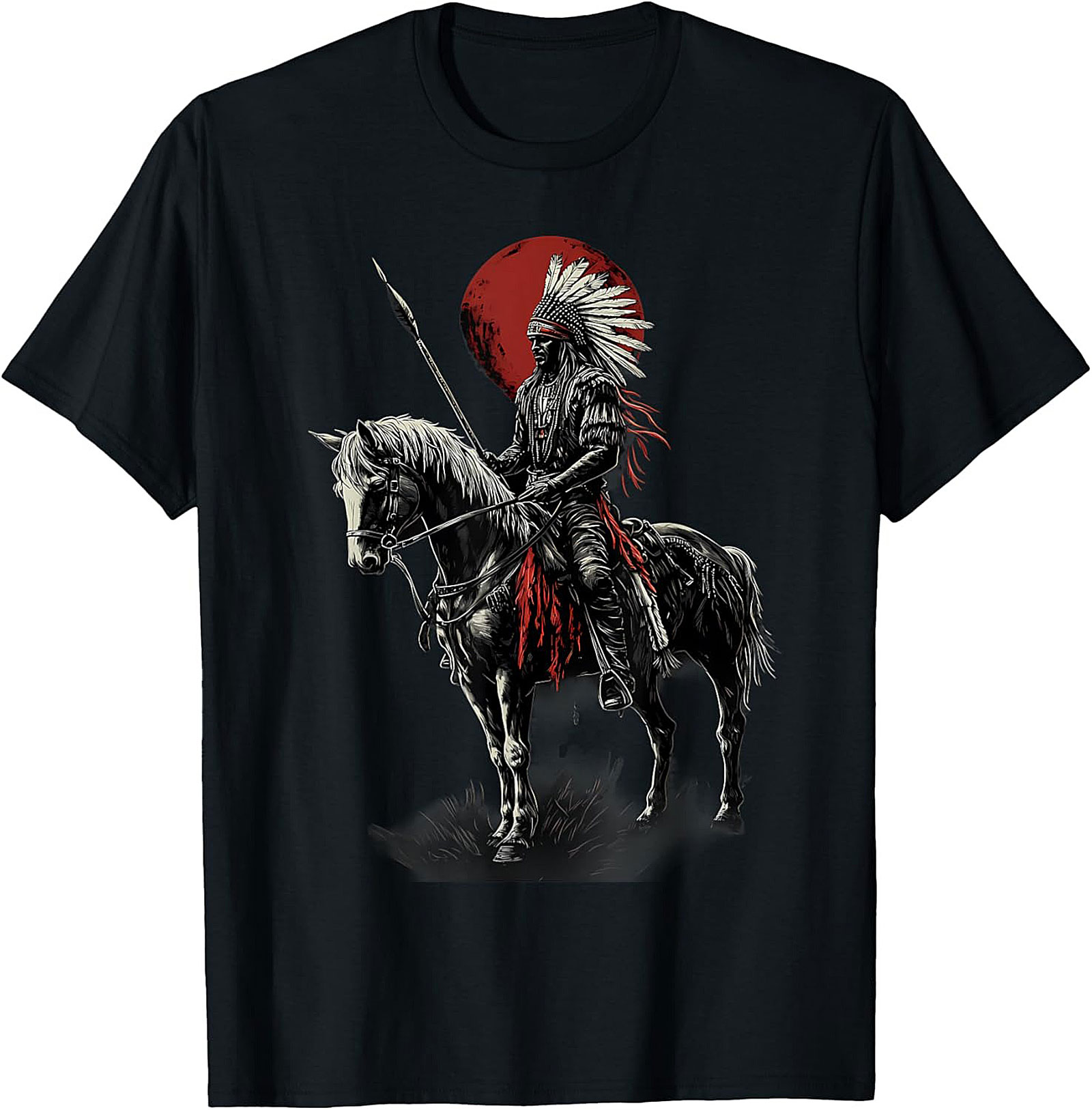Warrior Graphic Tee Native American Heritage Shirt Soft Cotton
