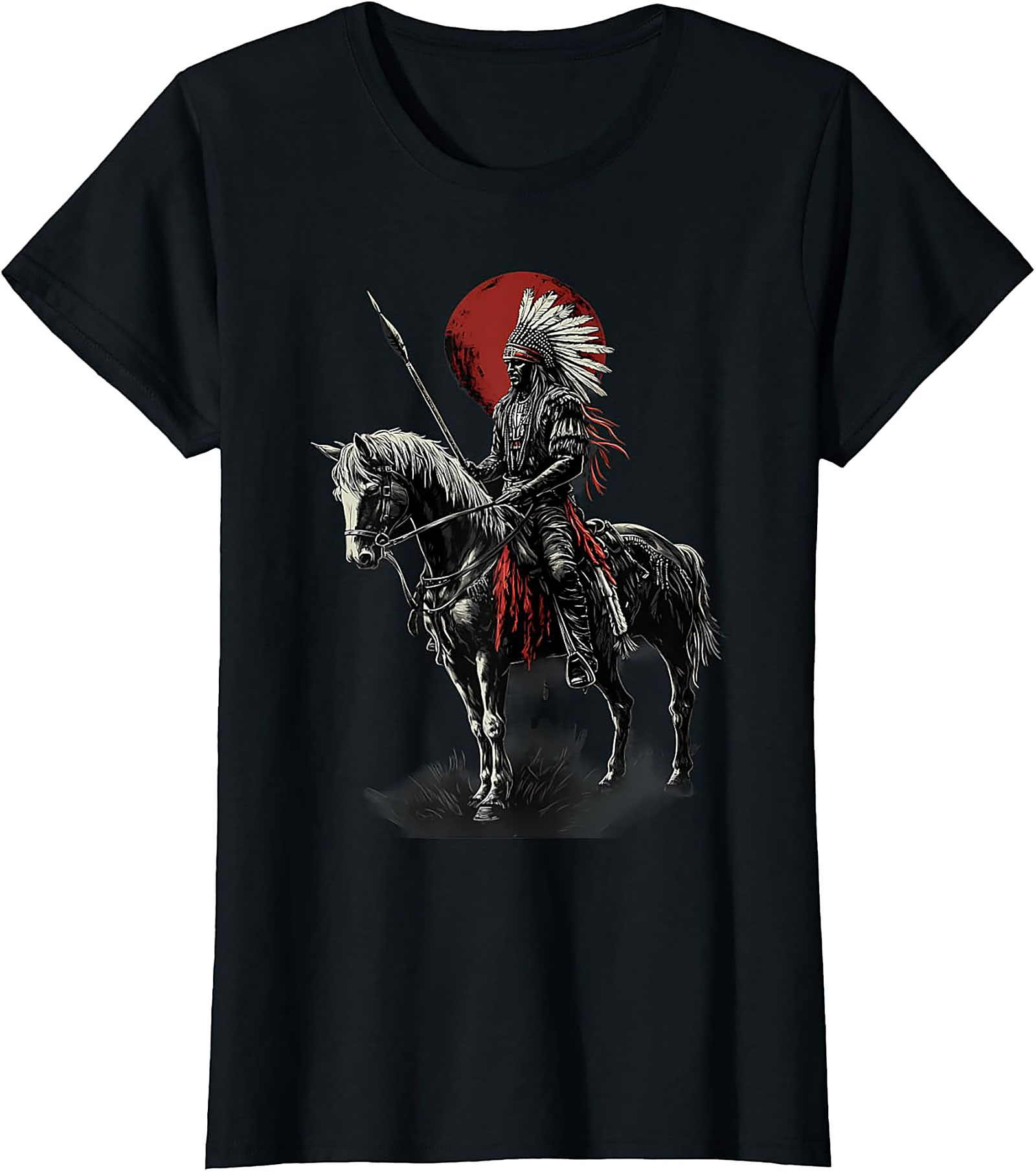 Warrior Graphic Tee Native American Heritage Shirt Soft Cotton