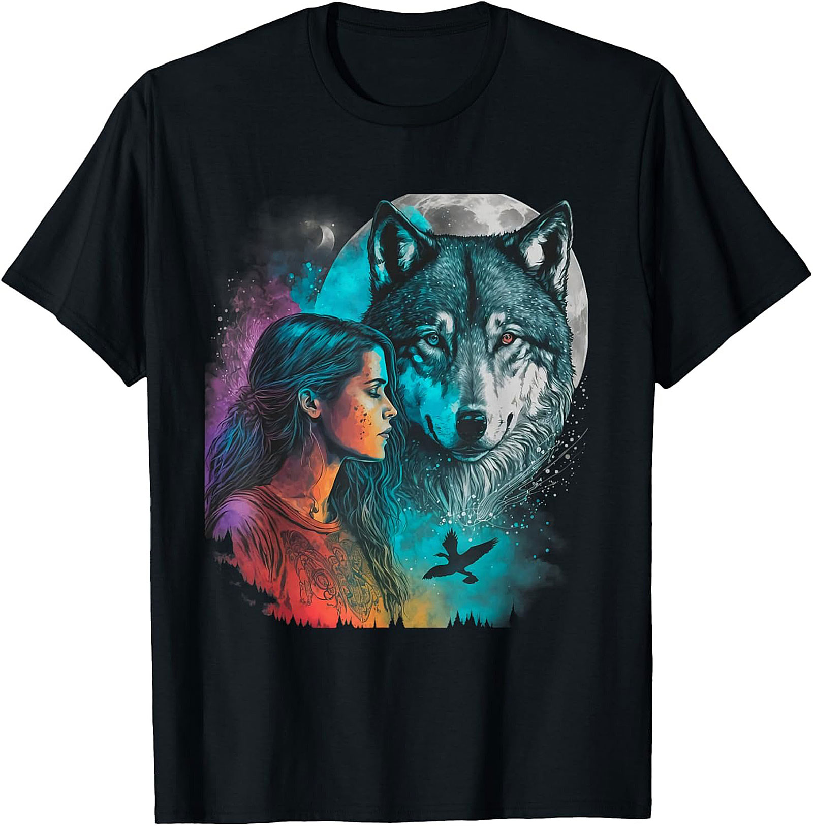 Wolf Graphic Tee Mystical Spirit Guide Unisex Shirt