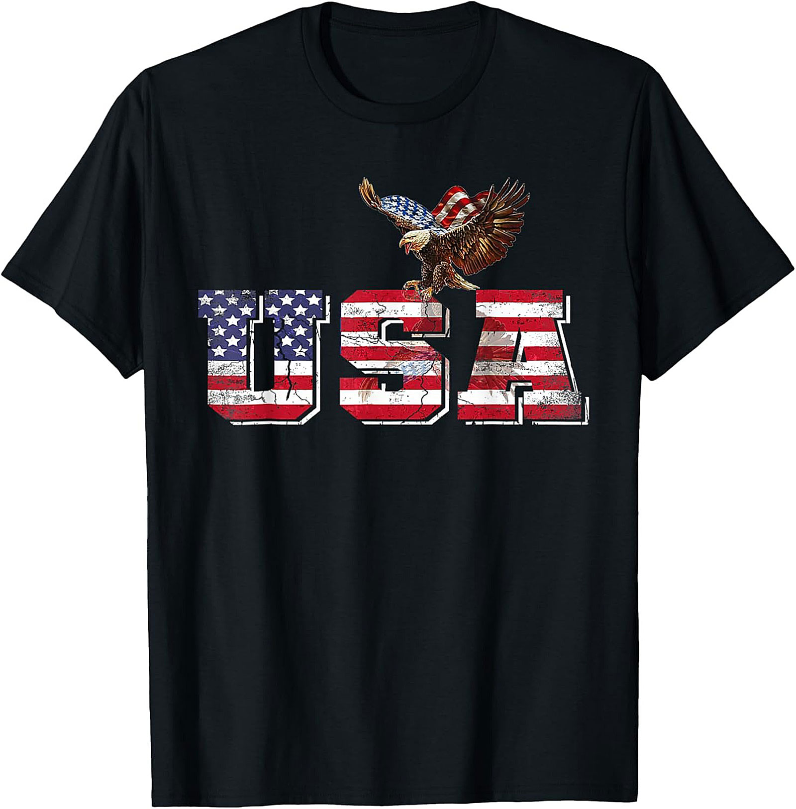 Patriotic USA Eagle Graphic Tee | American Flag Shirt