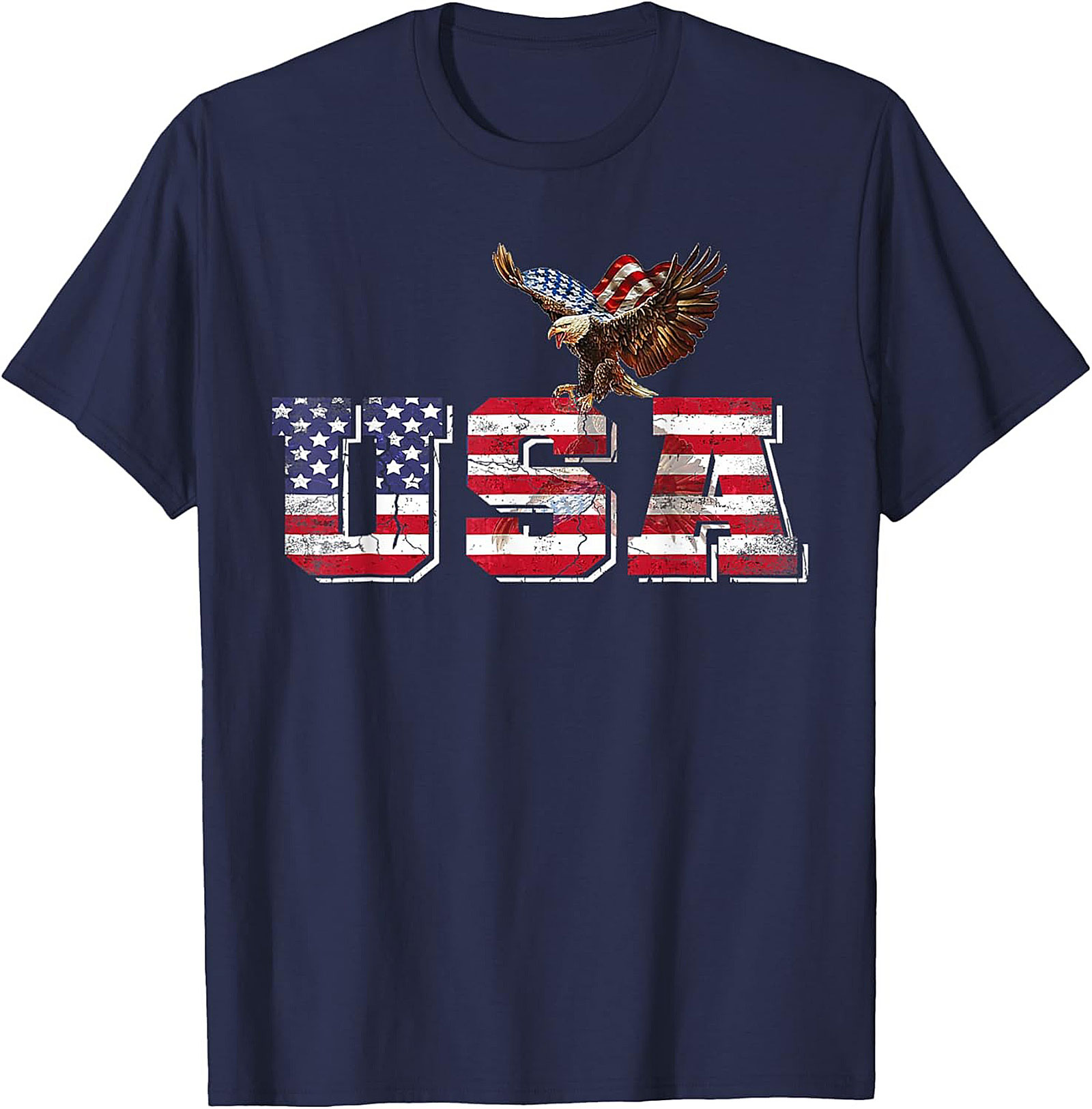 Patriotic USA Eagle Graphic Tee | American Flag Shirt
