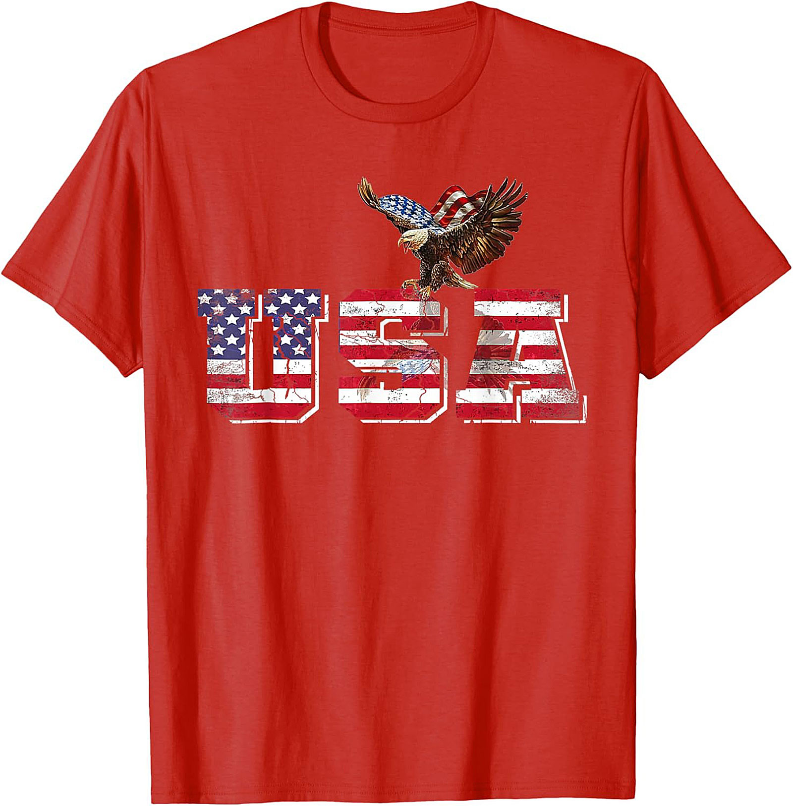 Patriotic USA Eagle Graphic Tee | American Flag Shirt