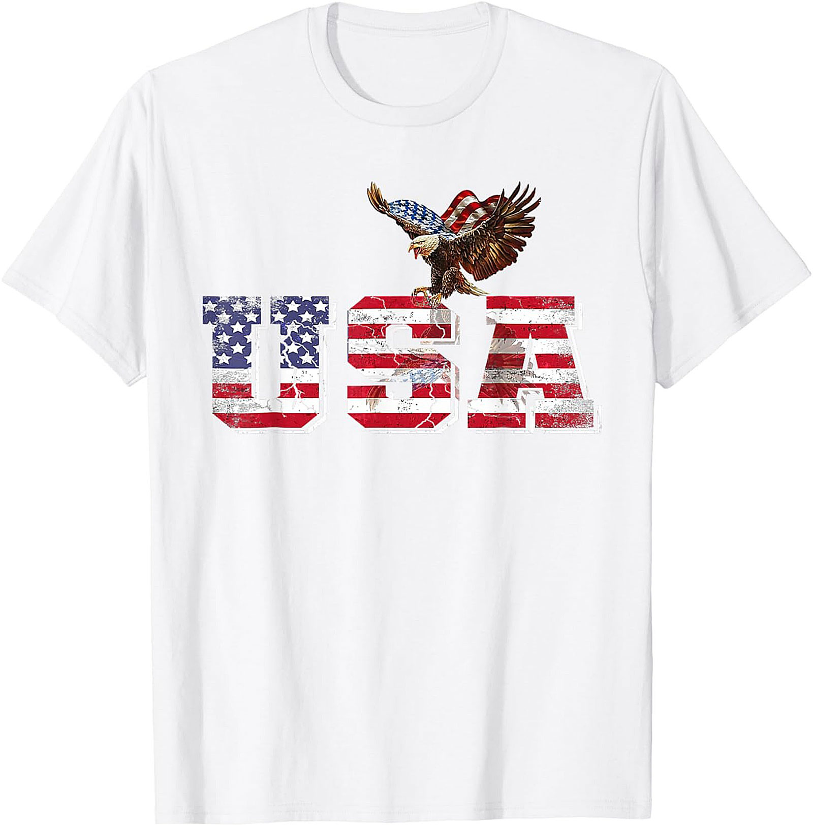 Patriotic USA Eagle Graphic Tee | American Flag Shirt