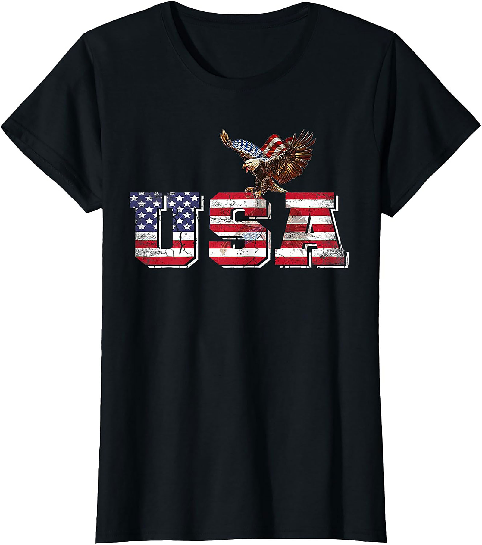 Patriotic USA Eagle Graphic Tee | American Flag Shirt