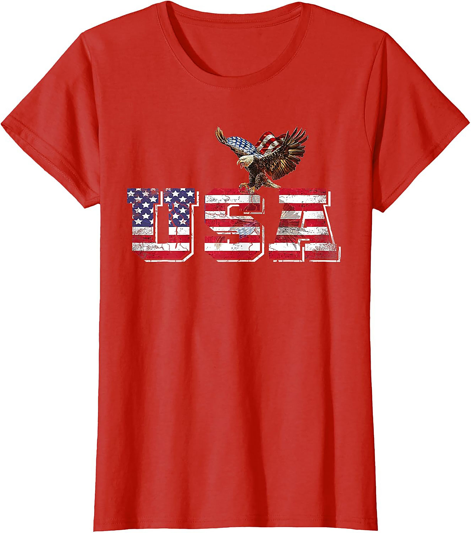 Patriotic USA Eagle Graphic Tee | American Flag Shirt