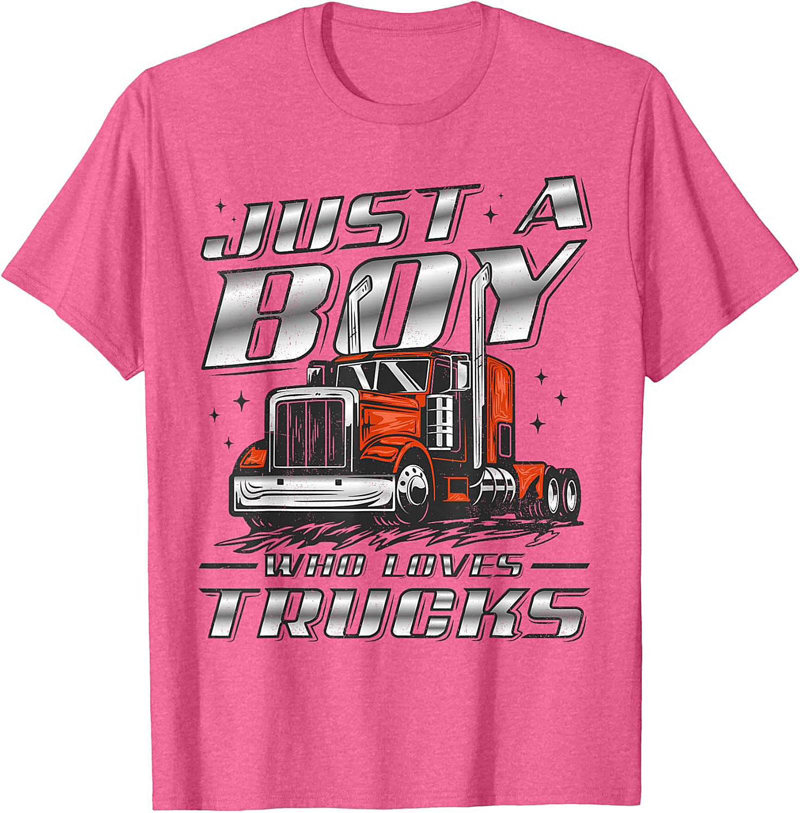 Just A Boy Who Loves Trucks Graphic Tee | Big Rig Semi-Truck Shirt