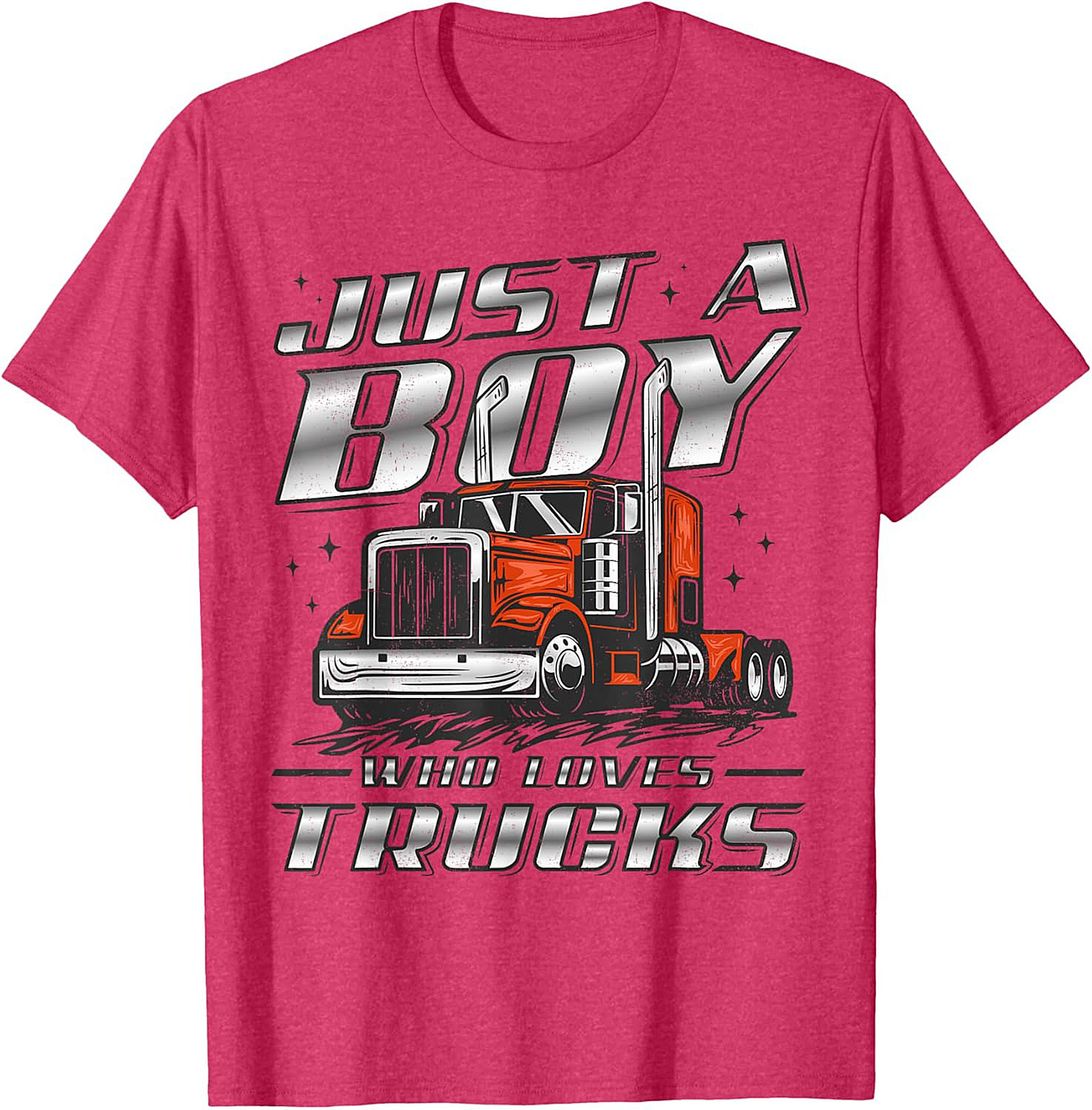 Just A Boy Who Loves Trucks Graphic Tee | Big Rig Semi-Truck Shirt