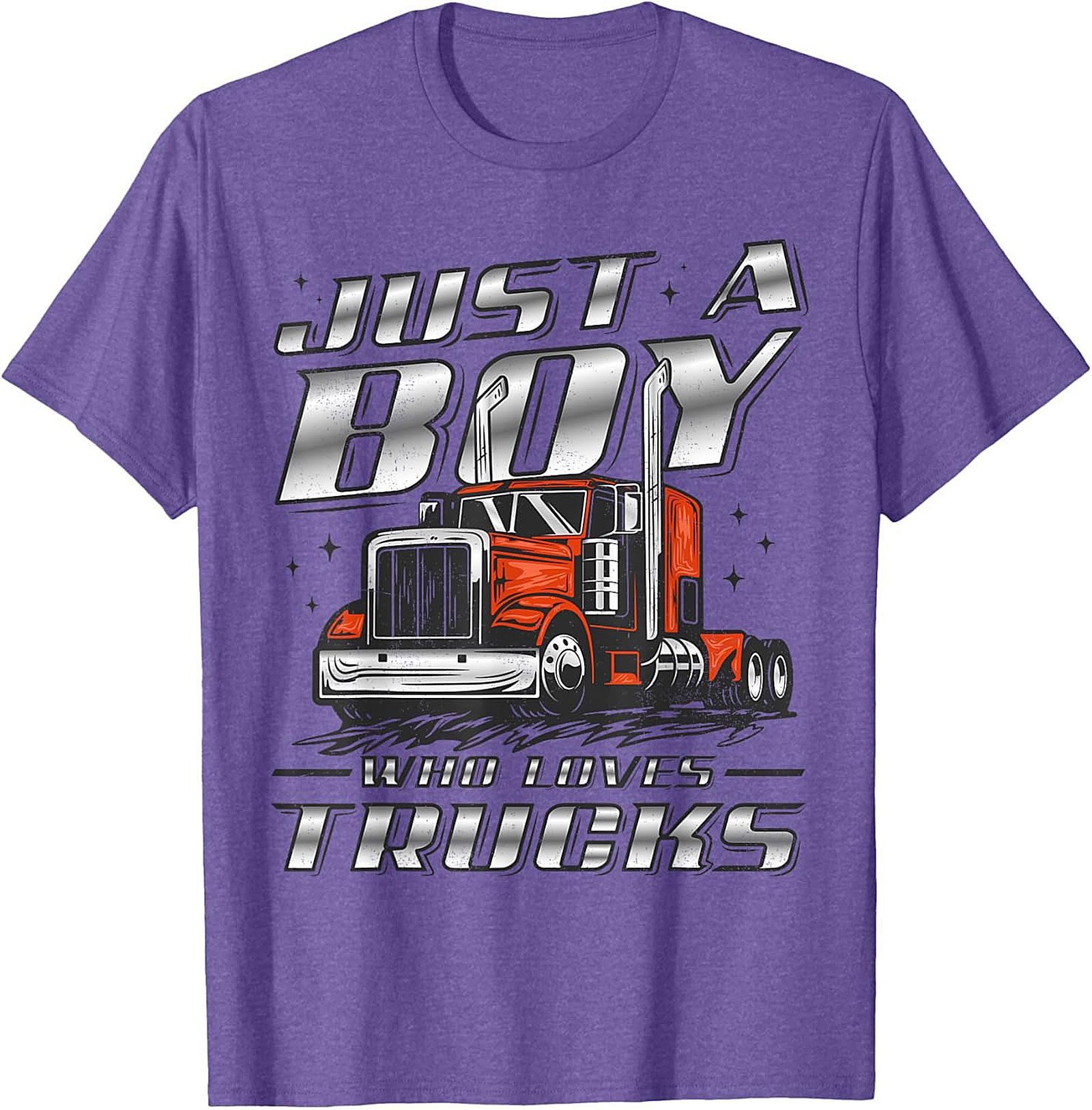 Just A Boy Who Loves Trucks Graphic Tee | Big Rig Semi-Truck Shirt