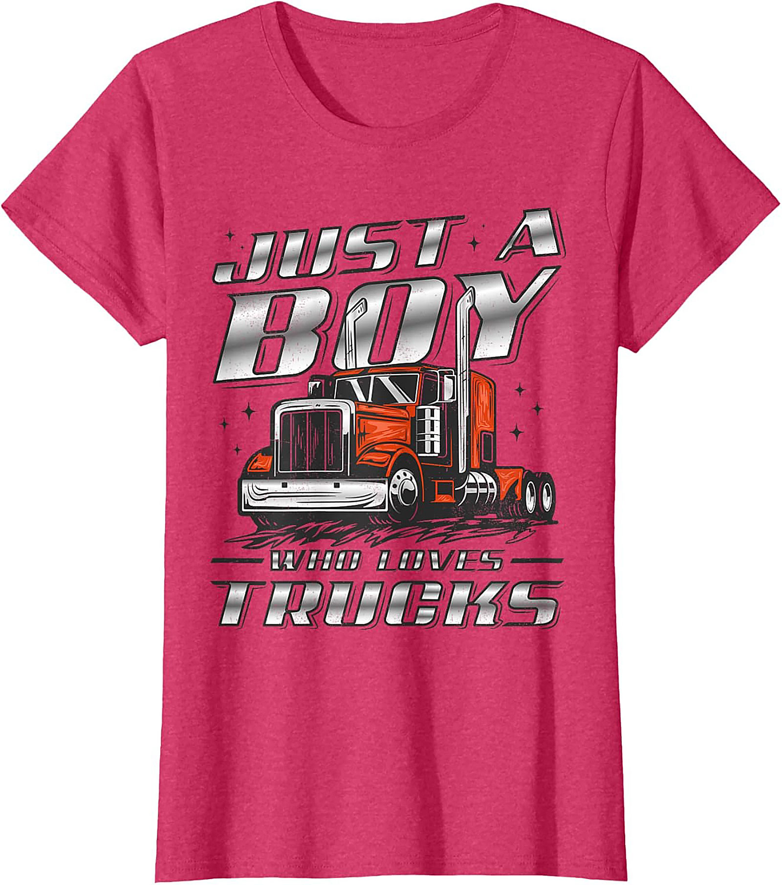 Just A Boy Who Loves Trucks Graphic Tee | Big Rig Semi-Truck Shirt