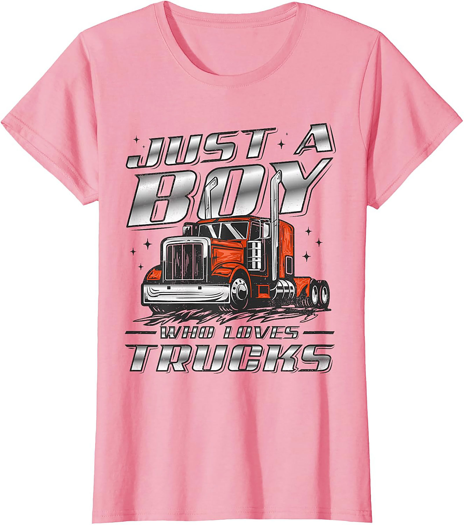 Just A Boy Who Loves Trucks Graphic Tee | Big Rig Semi-Truck Shirt