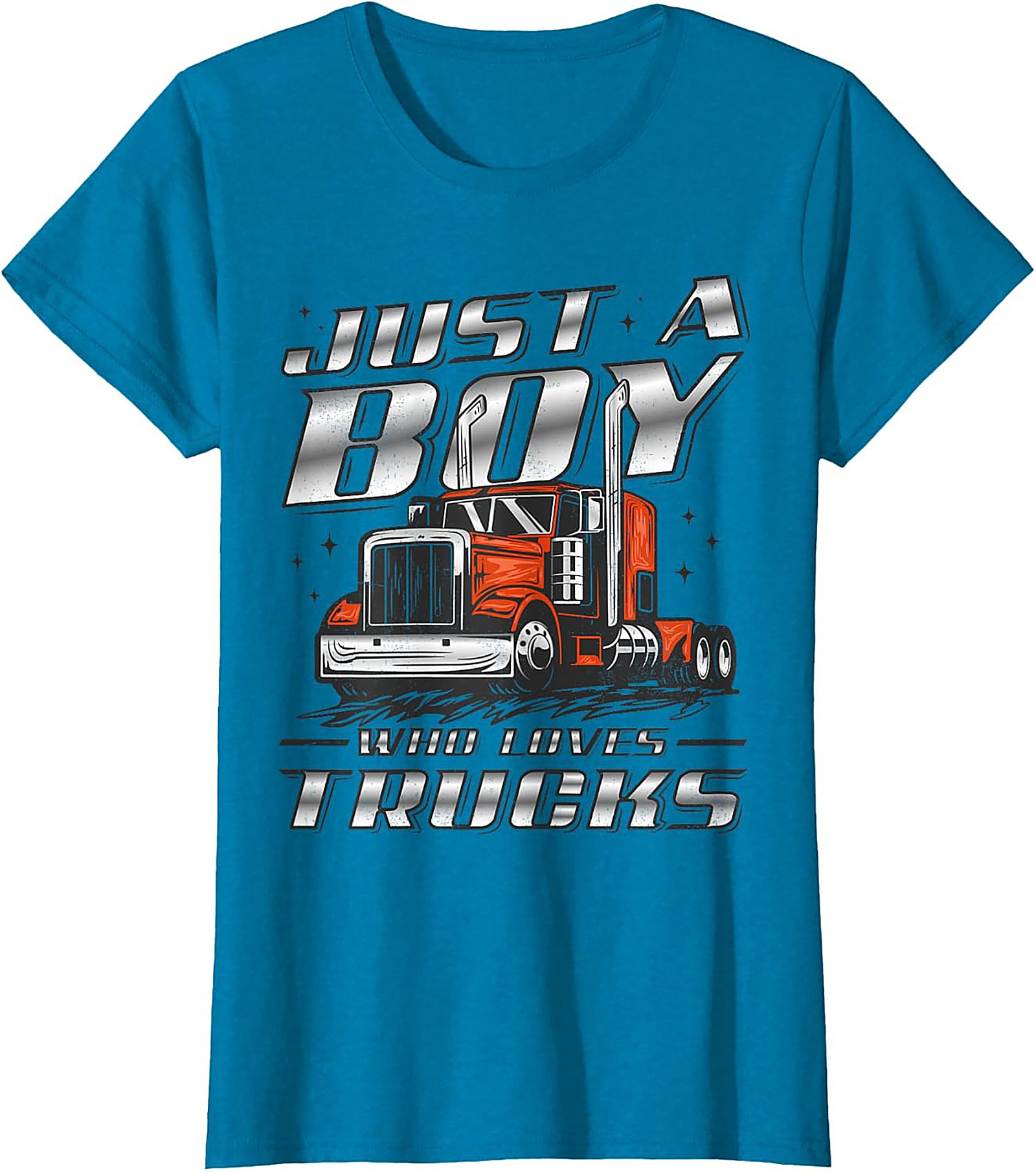 Just A Boy Who Loves Trucks Graphic Tee | Big Rig Semi-Truck Shirt