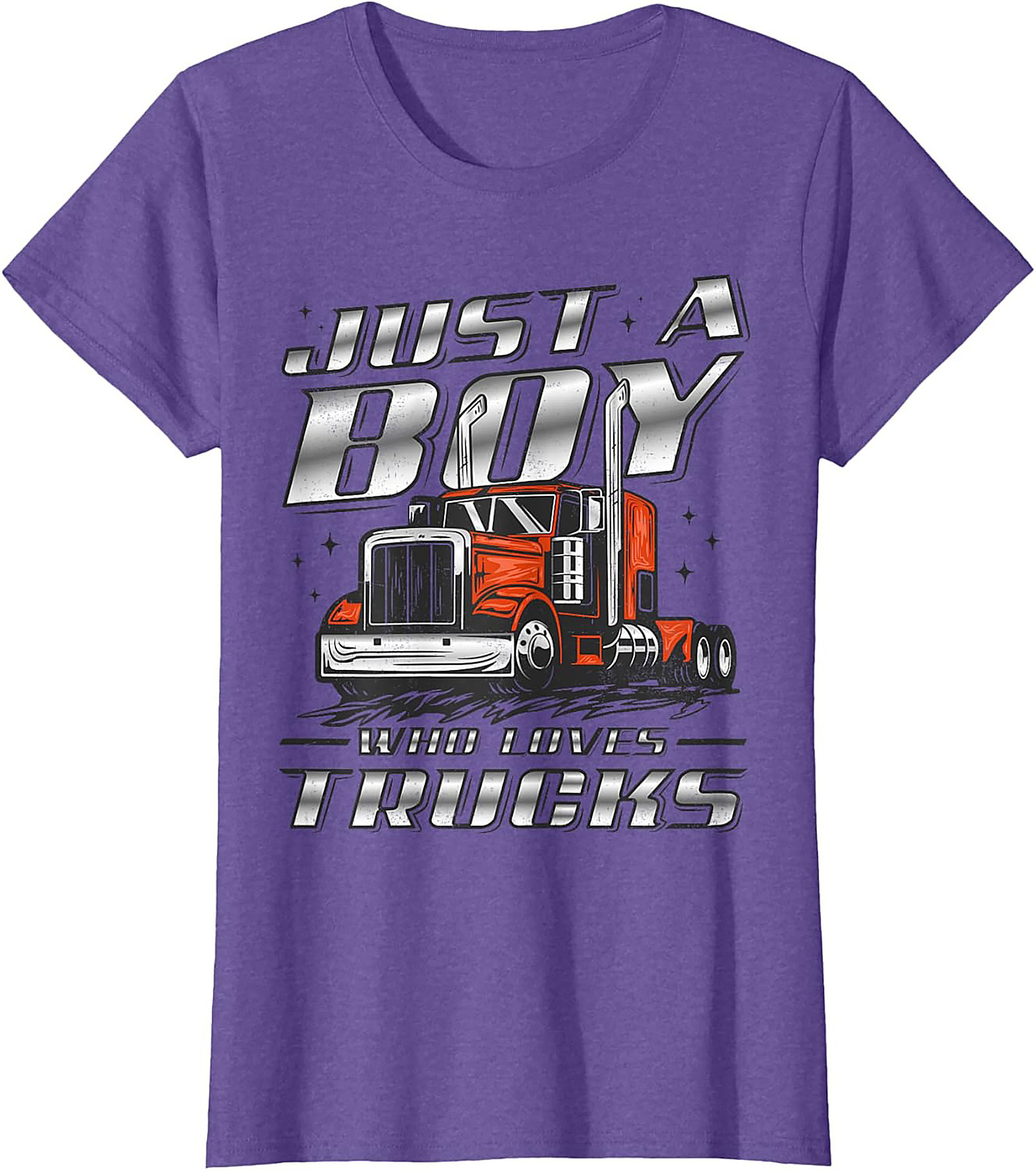 Just A Boy Who Loves Trucks Graphic Tee | Big Rig Semi-Truck Shirt