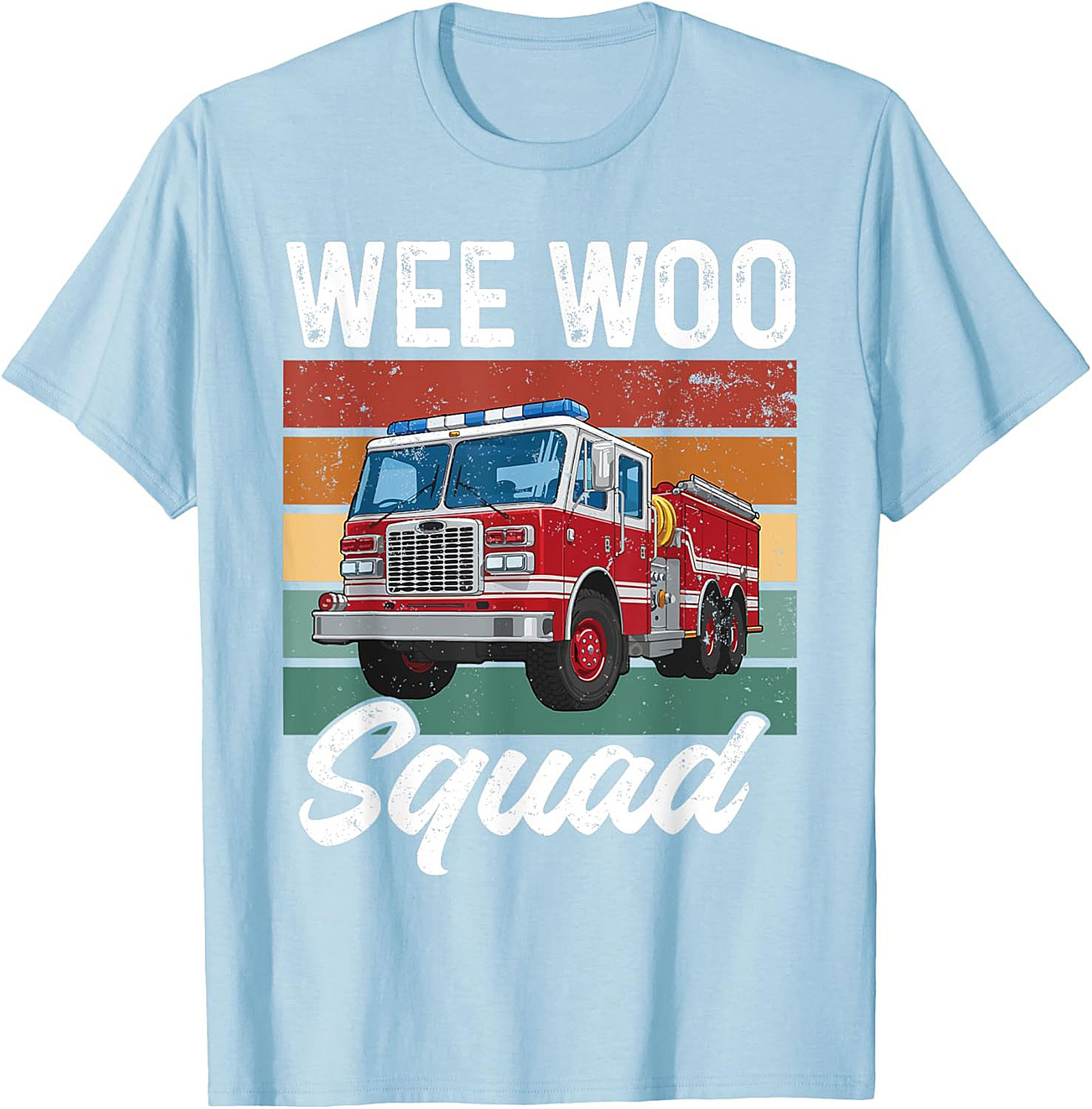 Wee Woo Squad Fire Truck T-shirt | Retro Firefighter Graphic Tee