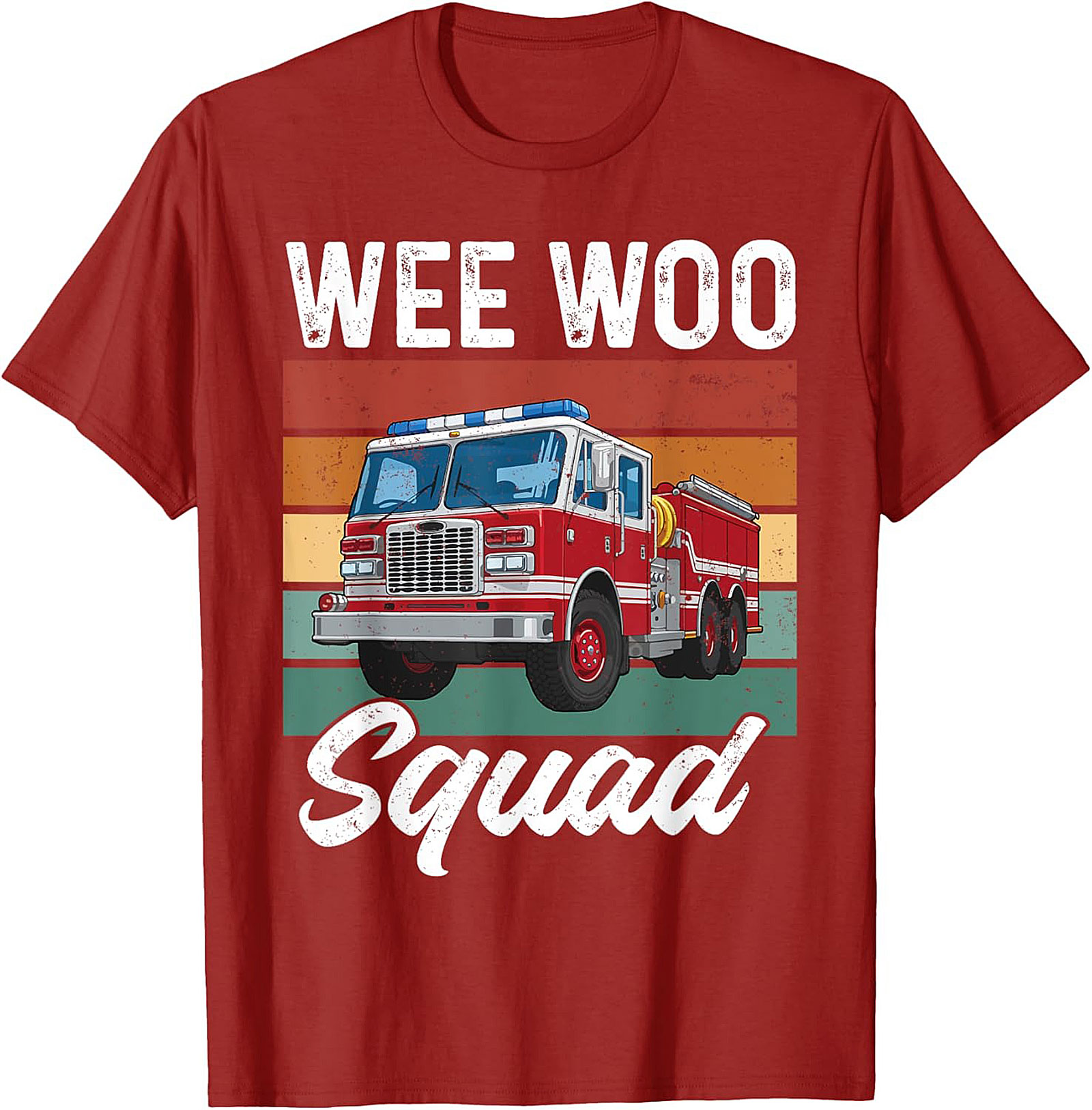 Wee Woo Squad Fire Truck T-shirt | Retro Firefighter Graphic Tee