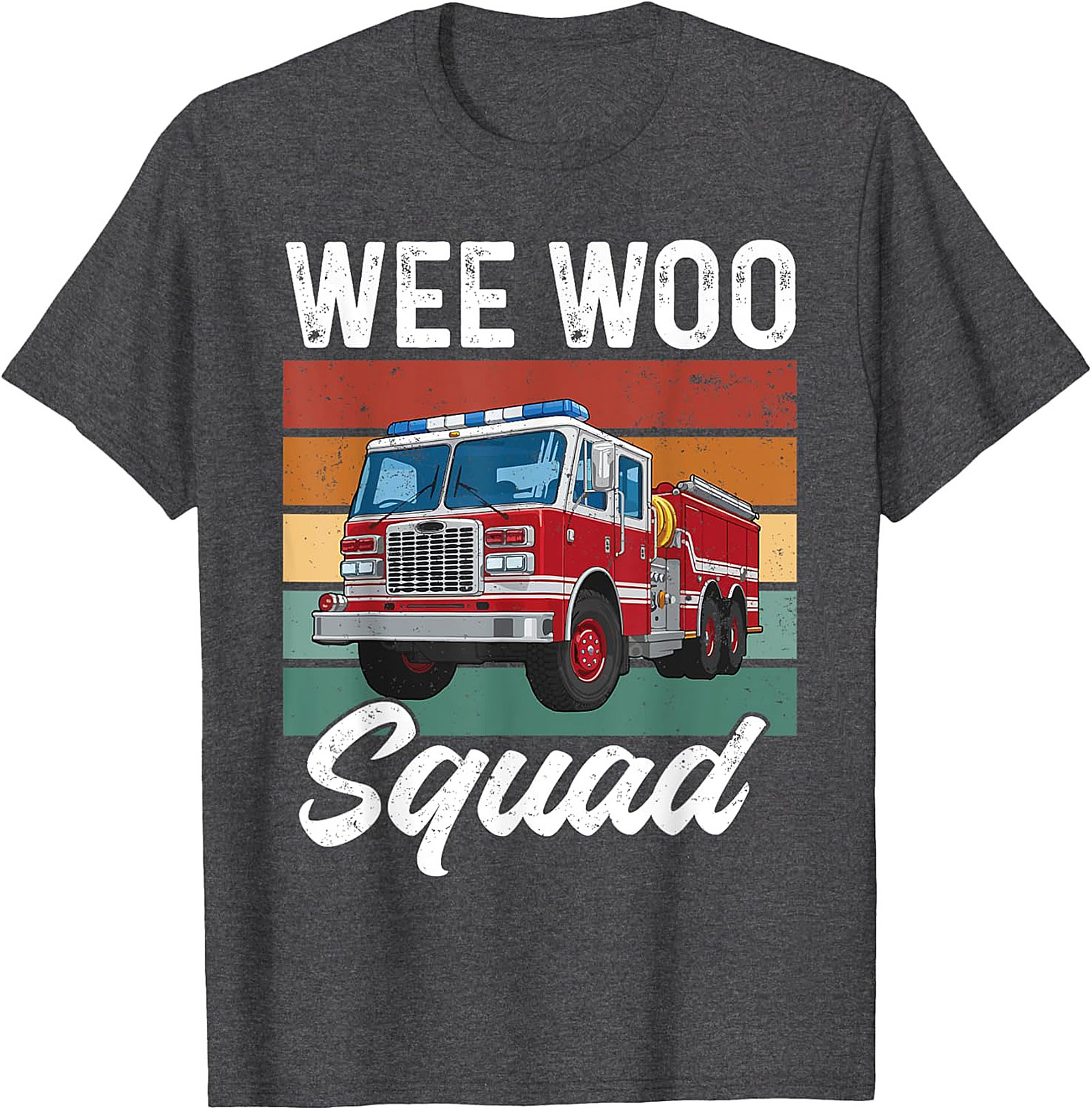 Wee Woo Squad Fire Truck T-shirt | Retro Firefighter Graphic Tee