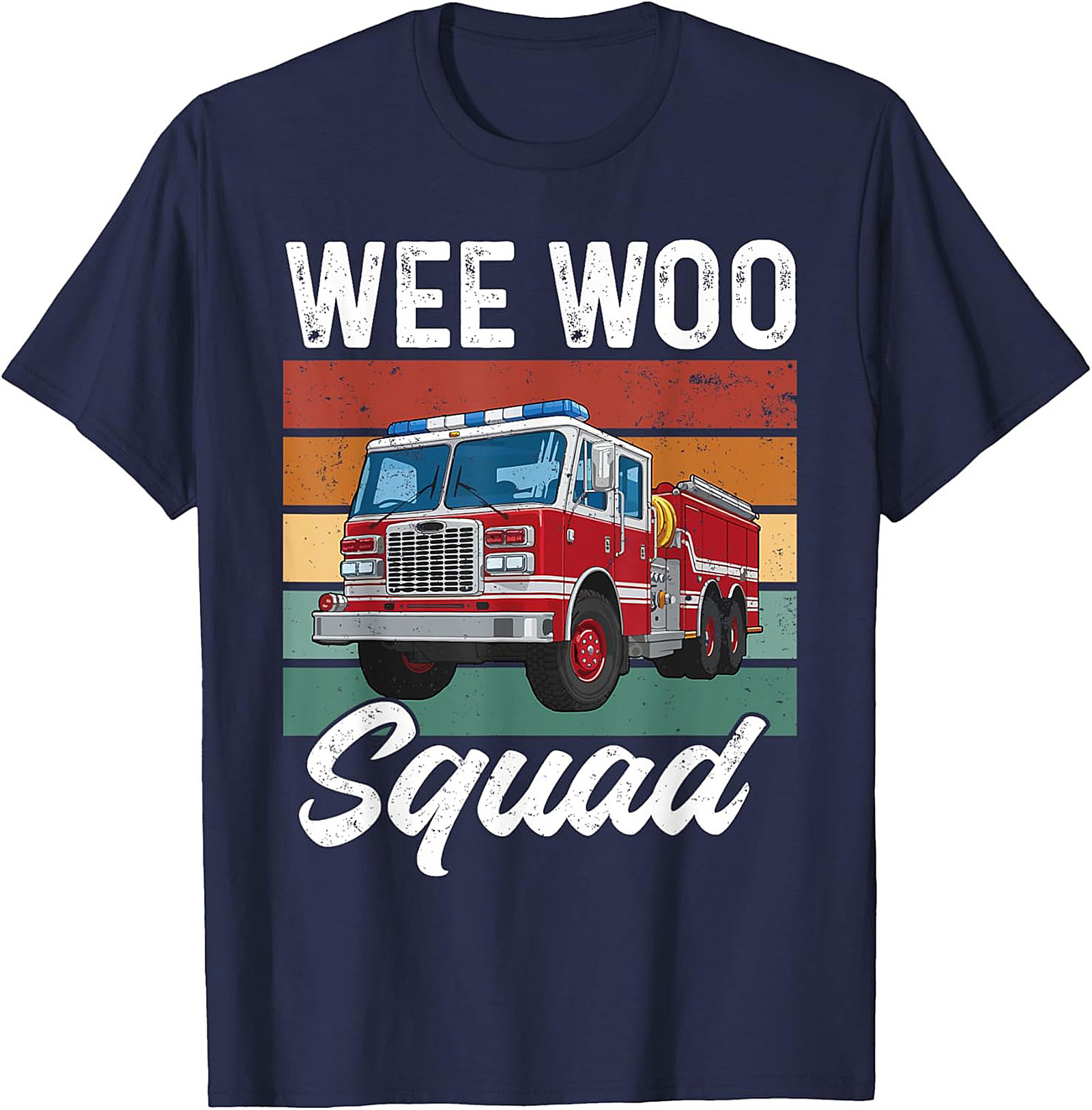 Wee Woo Squad Fire Truck T-shirt | Retro Firefighter Graphic Tee