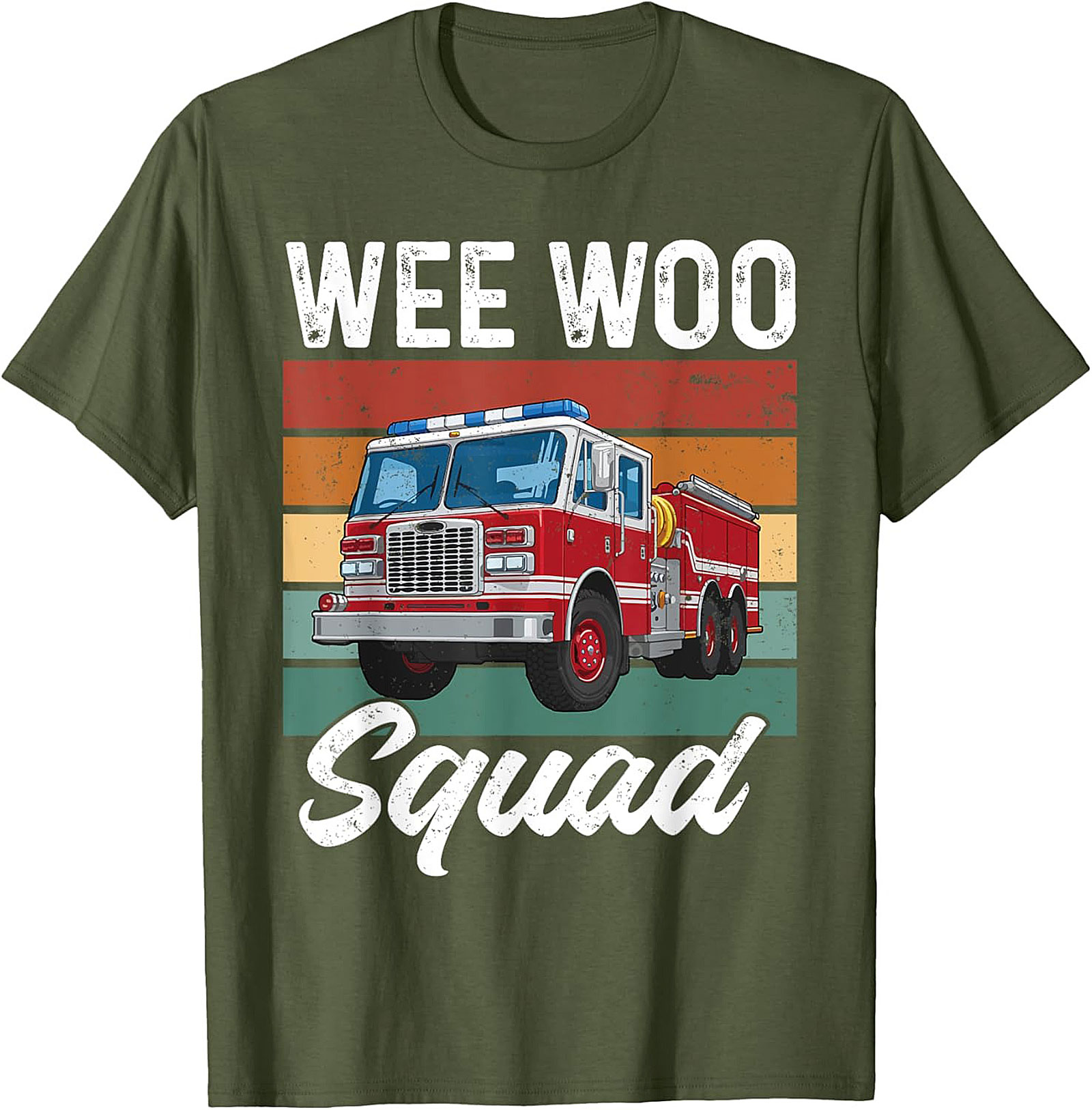Wee Woo Squad Fire Truck T-shirt | Retro Firefighter Graphic Tee