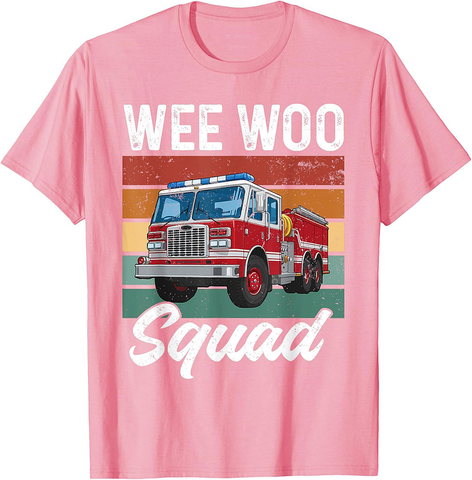Wee Woo Squad Fire Truck T-shirt | Retro Firefighter Graphic Tee