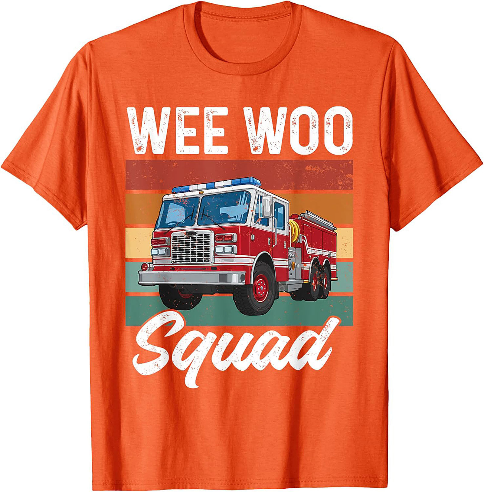 Wee Woo Squad Fire Truck T-shirt | Retro Firefighter Graphic Tee