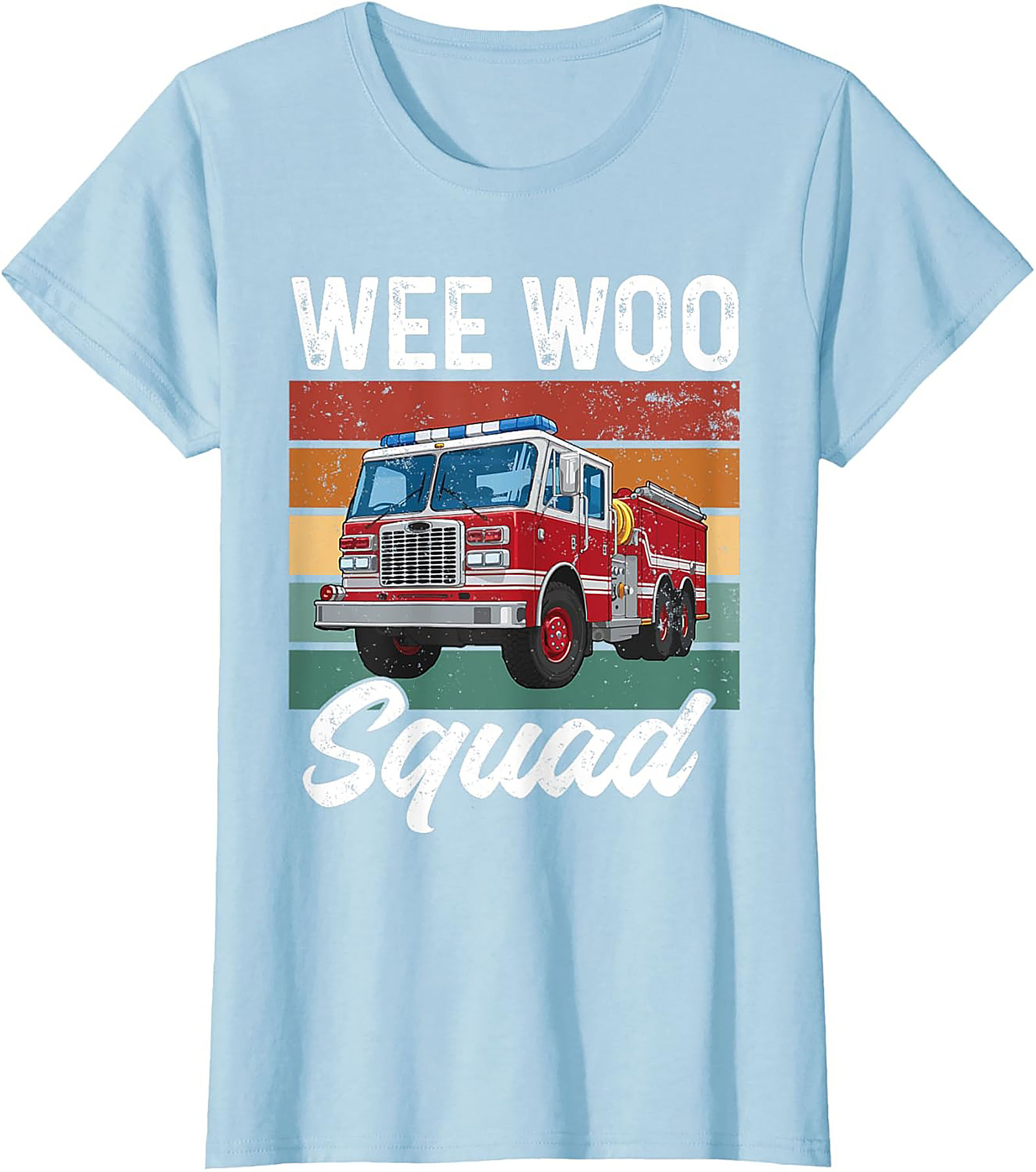 Wee Woo Squad Fire Truck T-shirt | Retro Firefighter Graphic Tee