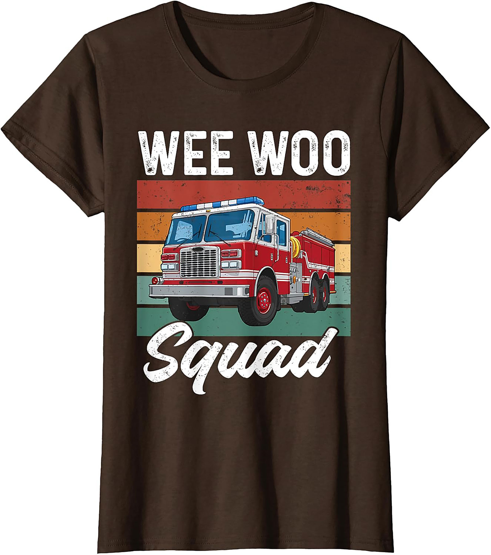 Wee Woo Squad Fire Truck T-shirt | Retro Firefighter Graphic Tee