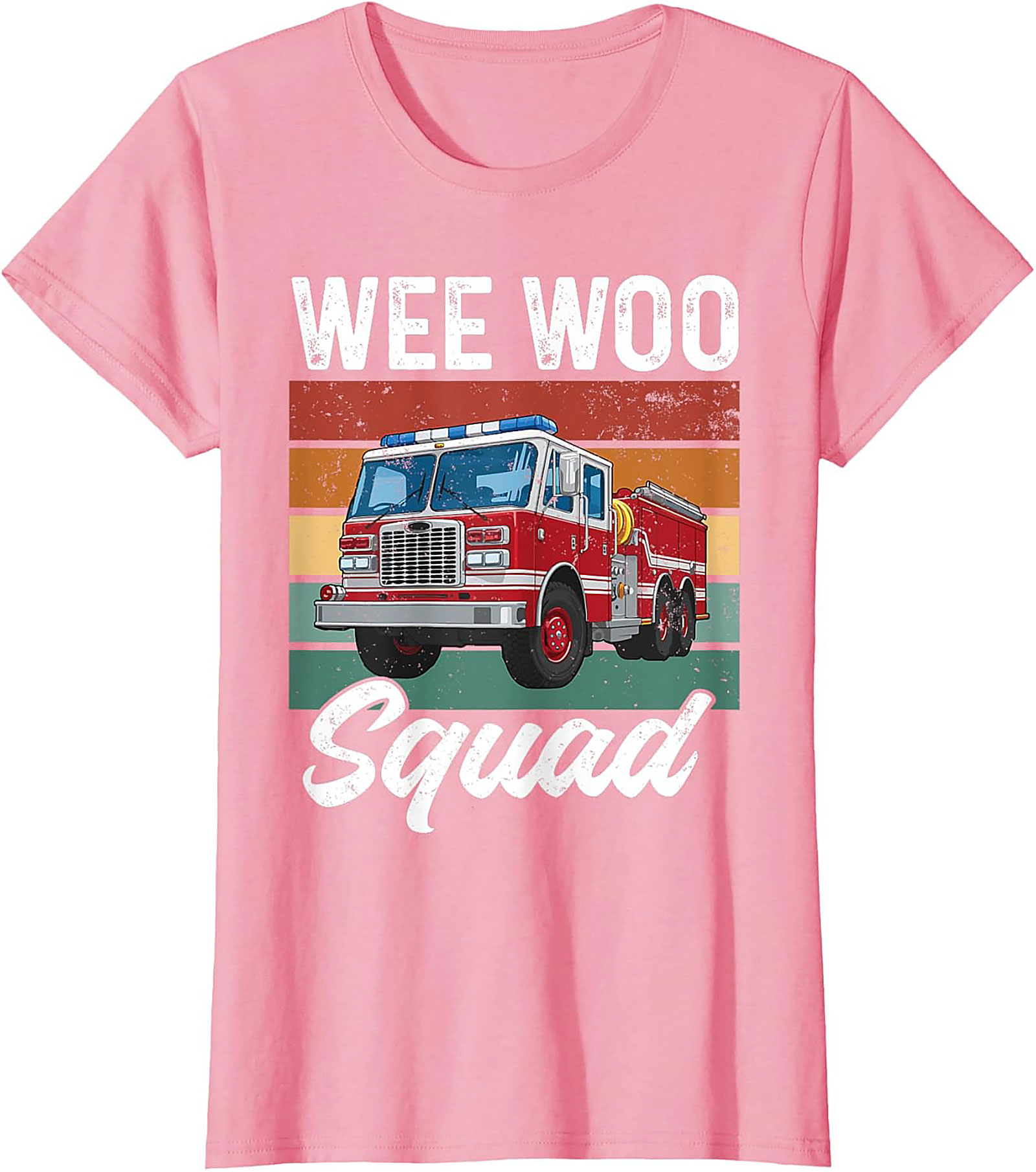 Wee Woo Squad Fire Truck T-shirt | Retro Firefighter Graphic Tee