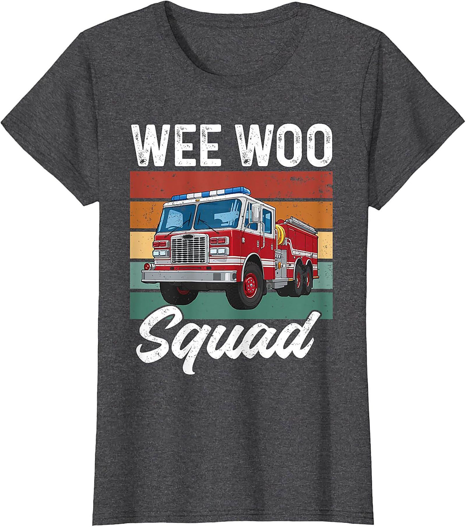 Wee Woo Squad Fire Truck T-shirt | Retro Firefighter Graphic Tee