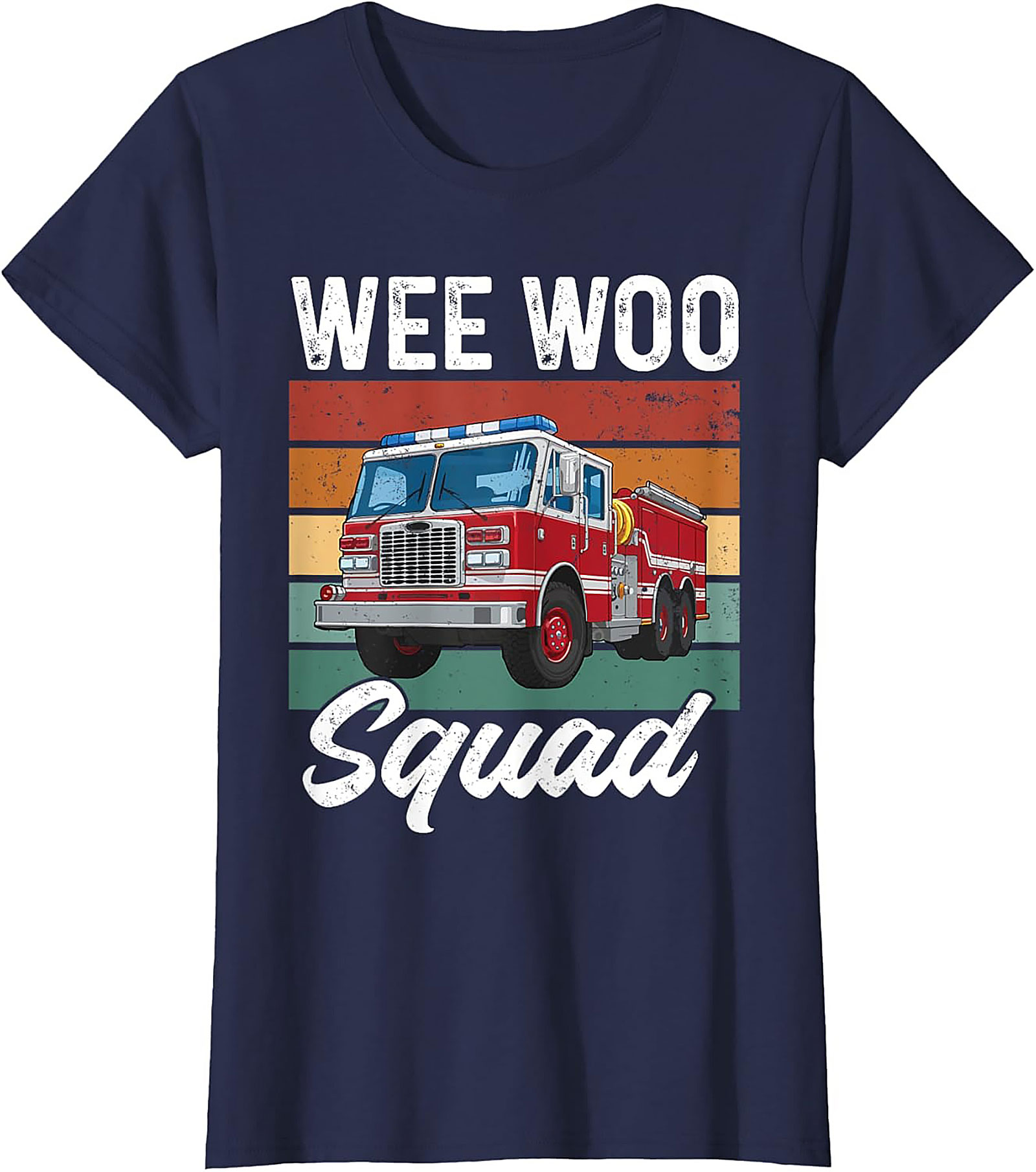 Wee Woo Squad Fire Truck T-shirt | Retro Firefighter Graphic Tee