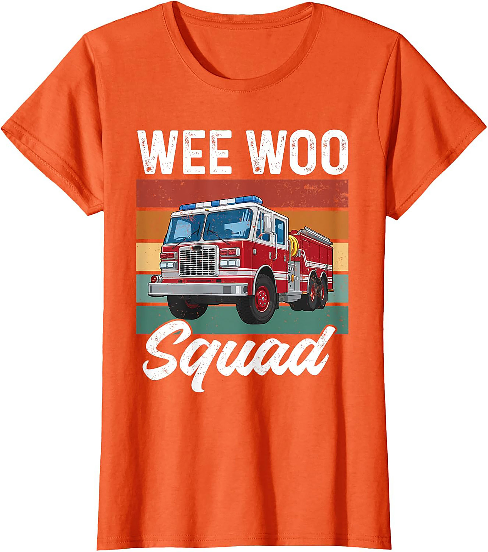 Wee Woo Squad Fire Truck T-shirt | Retro Firefighter Graphic Tee