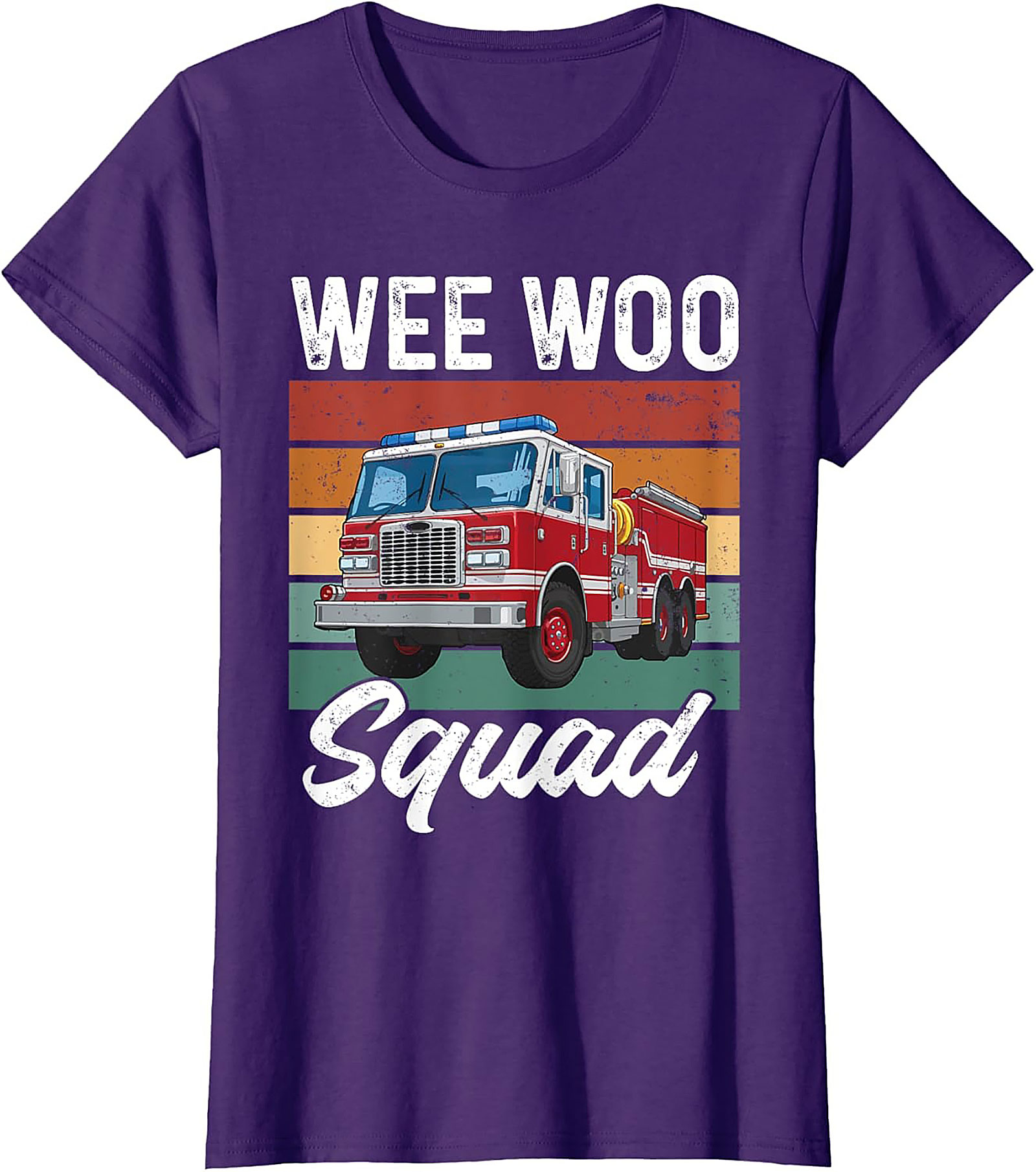 Wee Woo Squad Fire Truck T-shirt | Retro Firefighter Graphic Tee