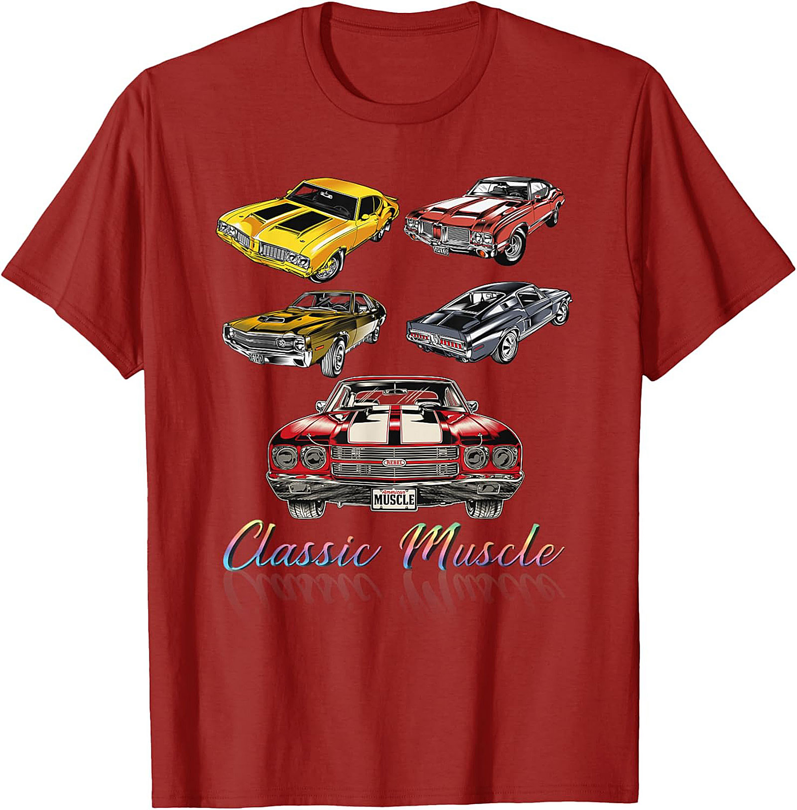 Classic Muscle Car Graphic Tee Vintage V8 Engine Shirt