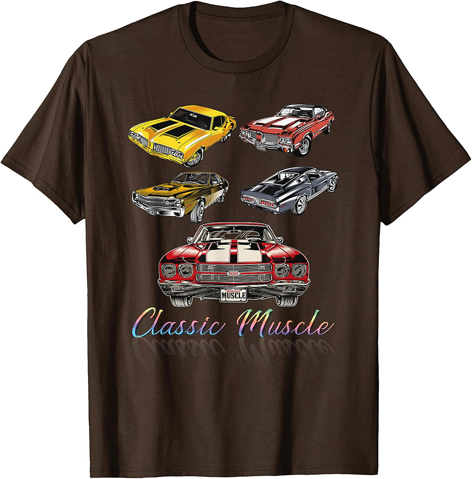 Classic Muscle Car Graphic Tee Vintage V8 Engine Shirt
