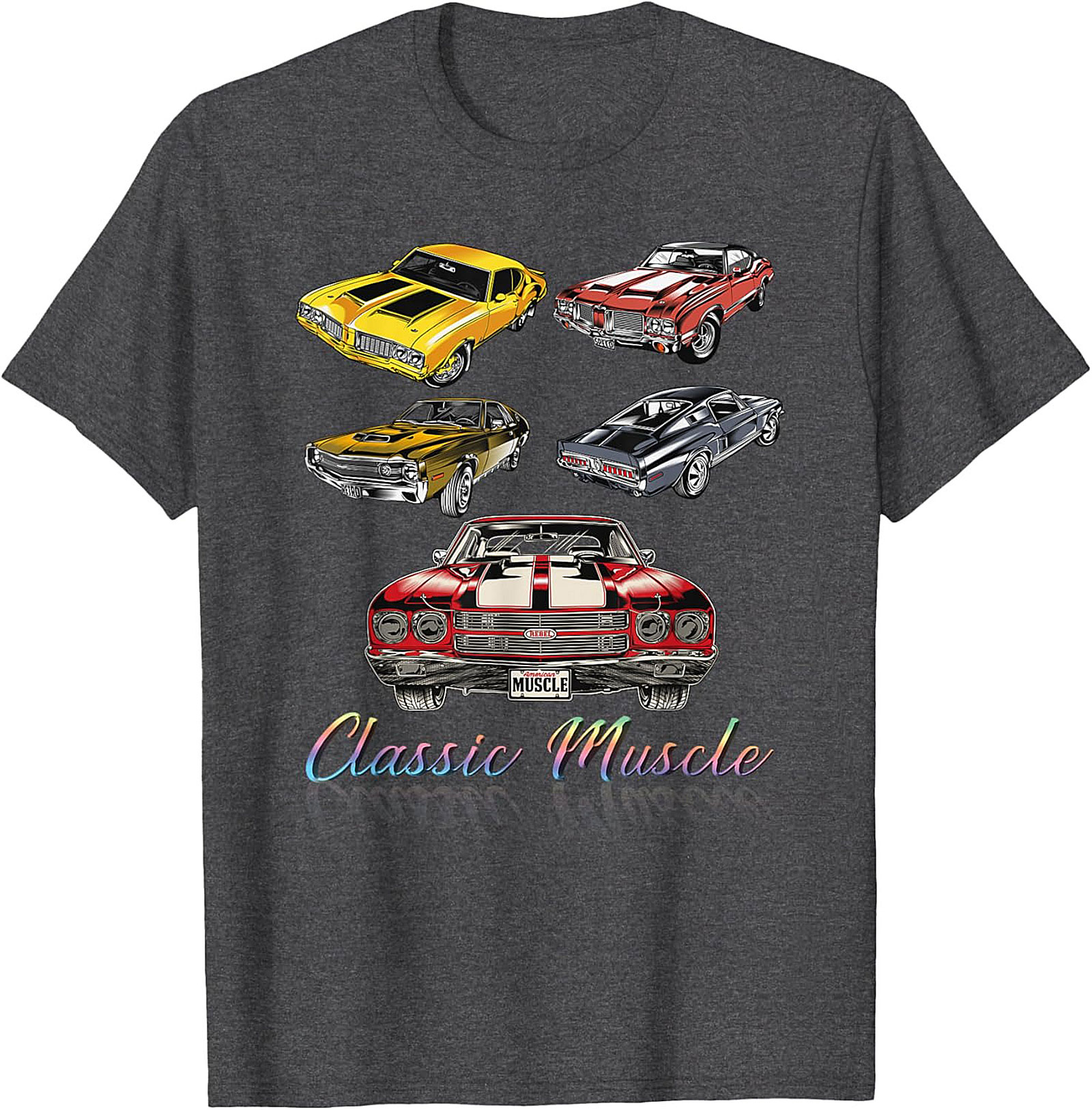 Classic Muscle Car Graphic Tee Vintage V8 Engine Shirt