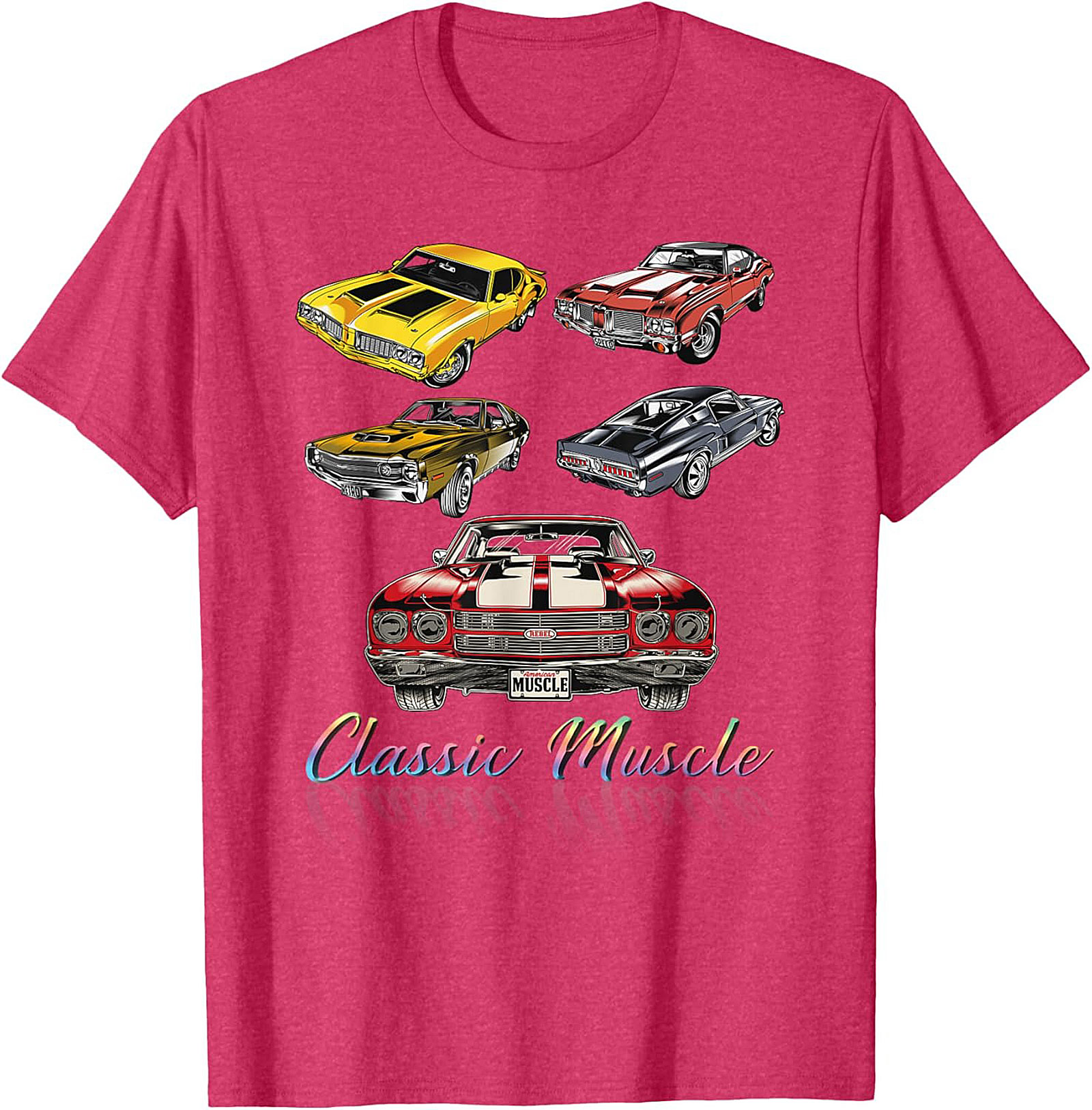 Classic Muscle Car Graphic Tee Vintage V8 Engine Shirt