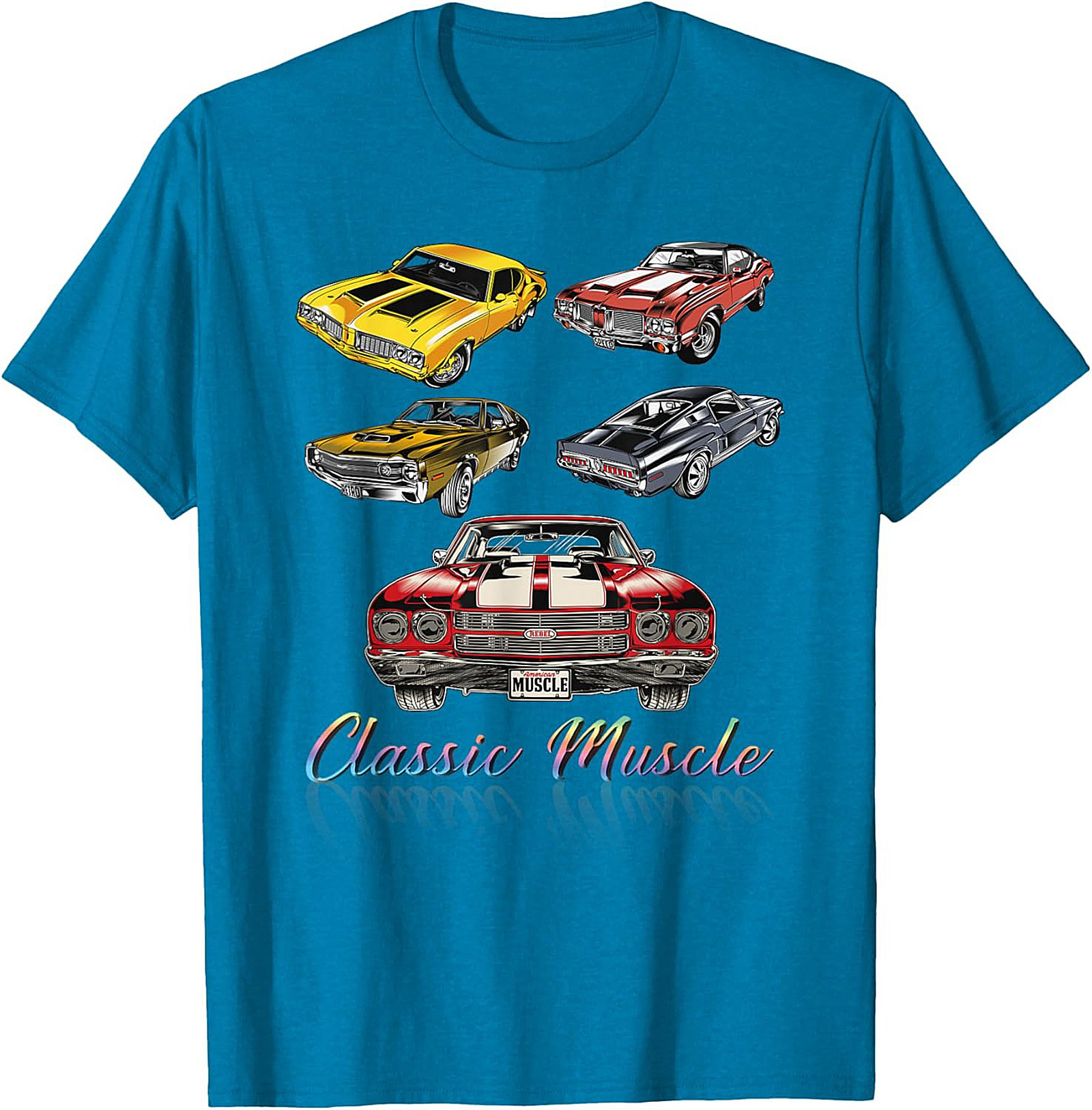 Classic Muscle Car Graphic Tee Vintage V8 Engine Shirt