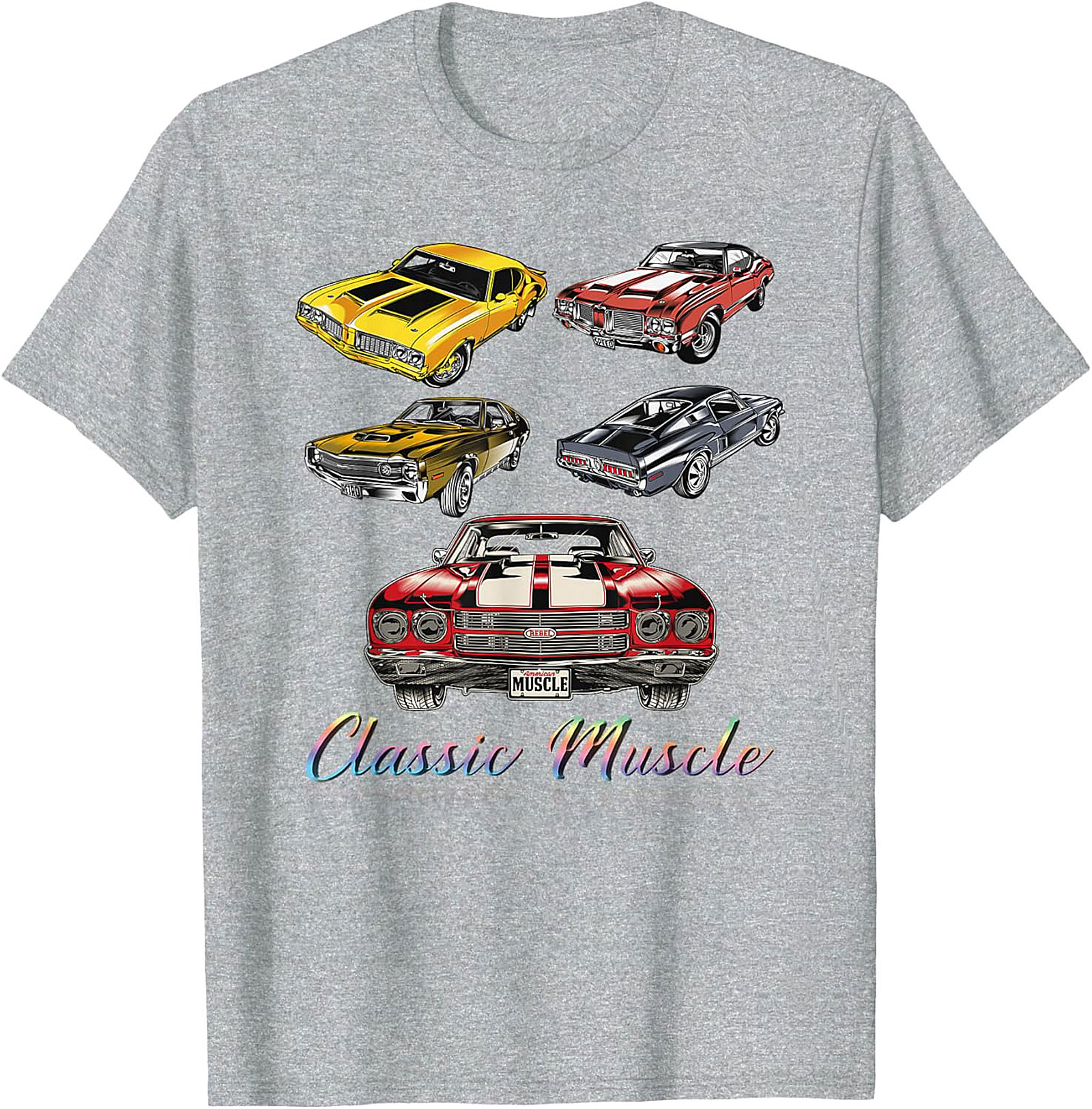 Classic Muscle Car Graphic Tee Vintage V8 Engine Shirt
