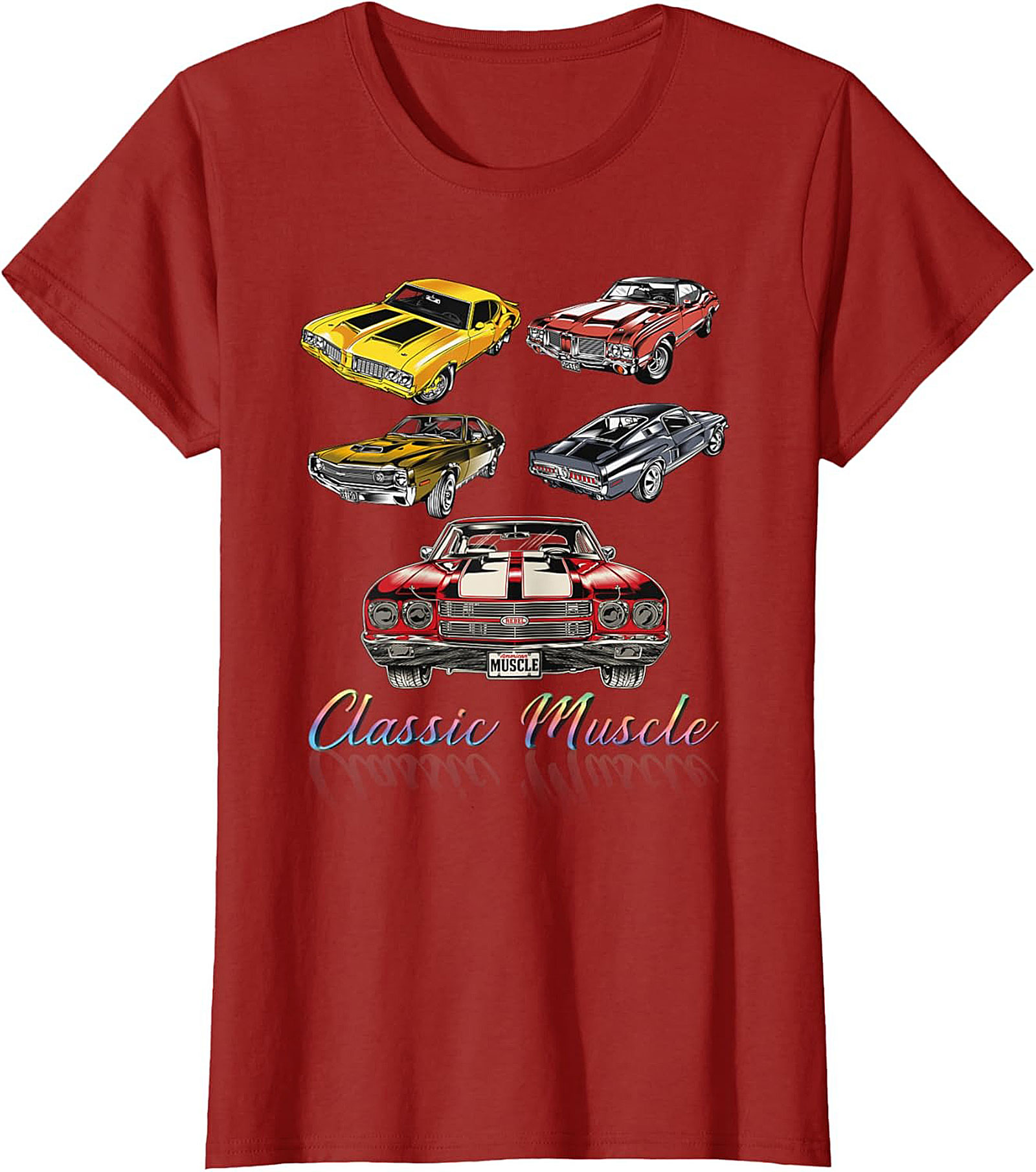 Classic Muscle Car Graphic Tee Vintage V8 Engine Shirt