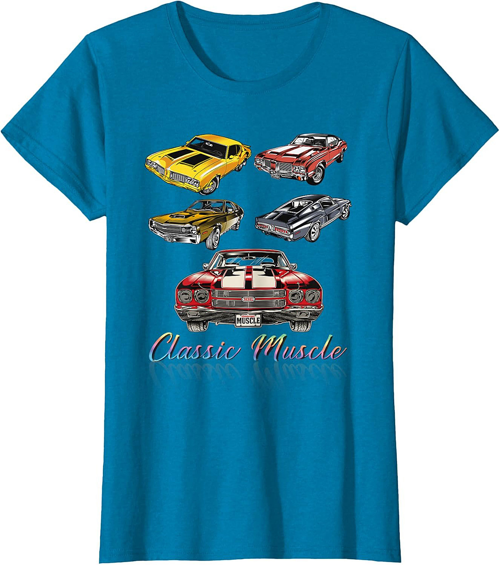 Classic Muscle Car Graphic Tee Vintage V8 Engine Shirt