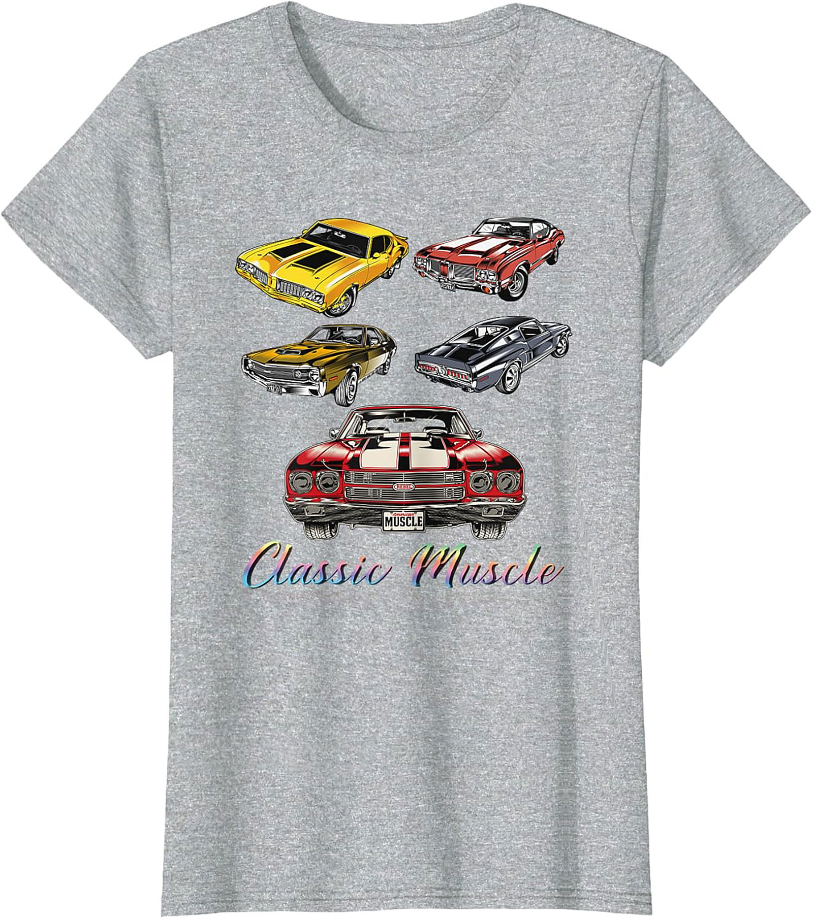 Classic Muscle Car Graphic Tee Vintage V8 Engine Shirt