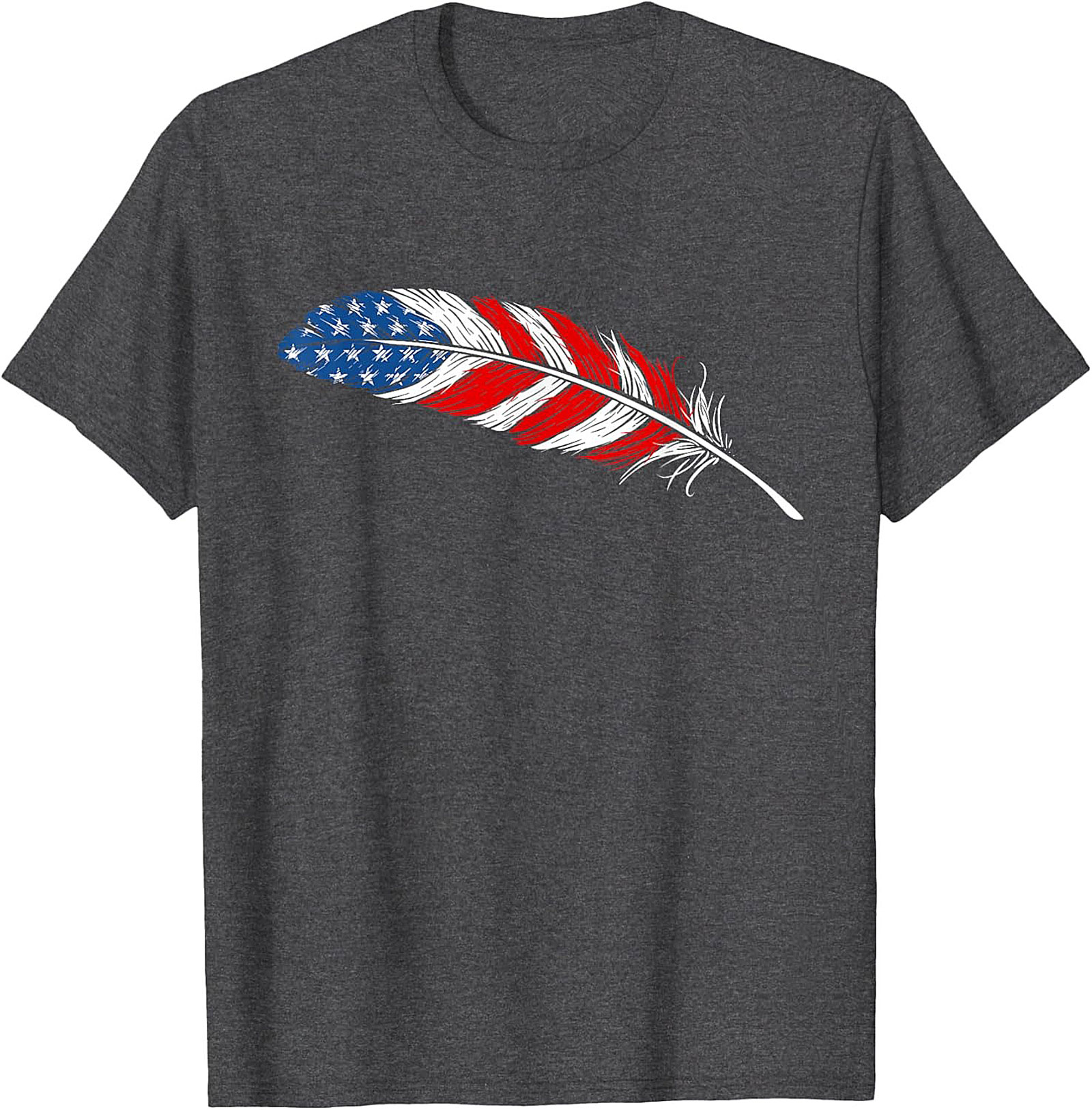 American Flag Feather T-Shirt Patriotic USA Graphic Tee