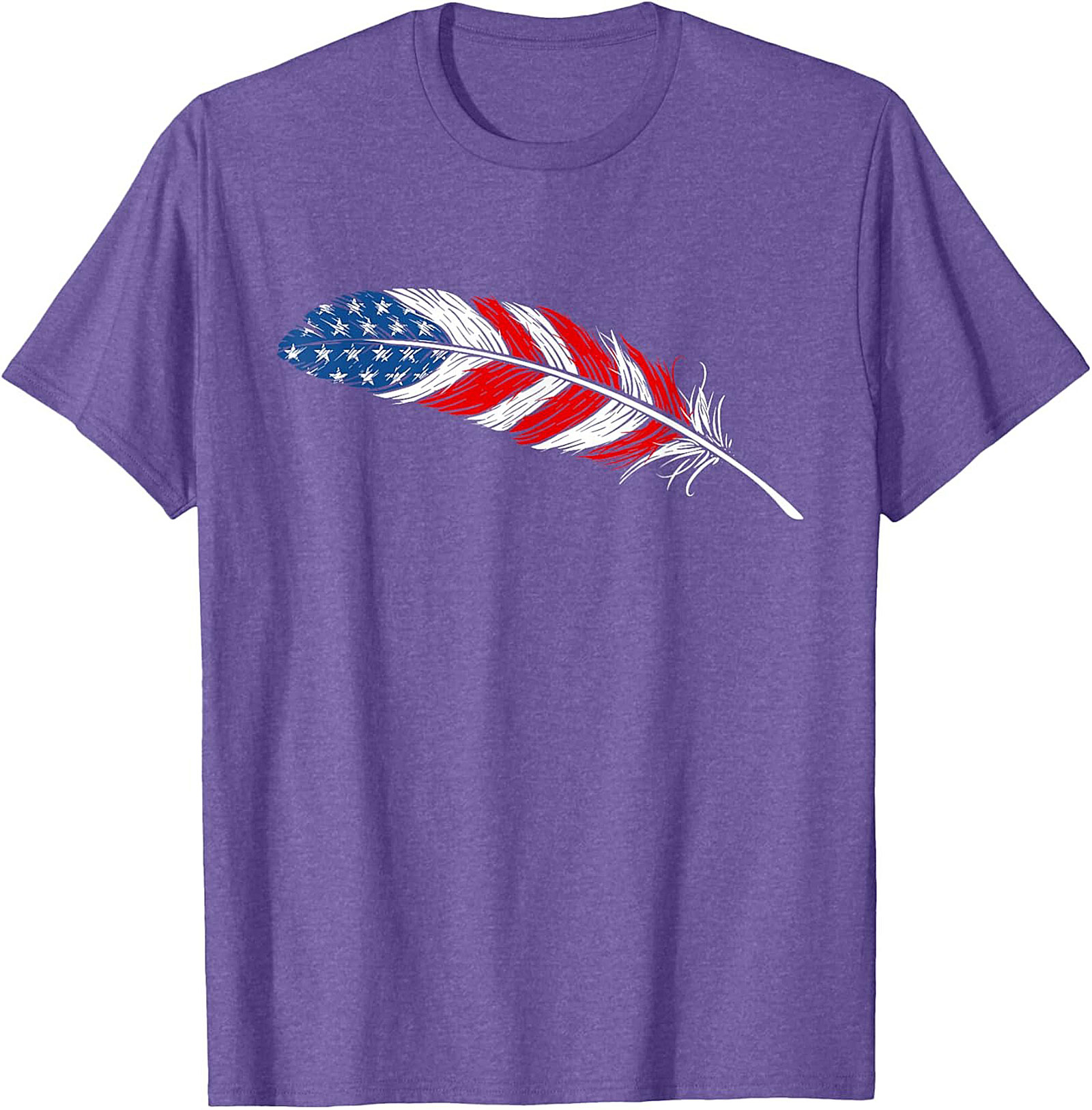 American Flag Feather T-Shirt Patriotic USA Graphic Tee
