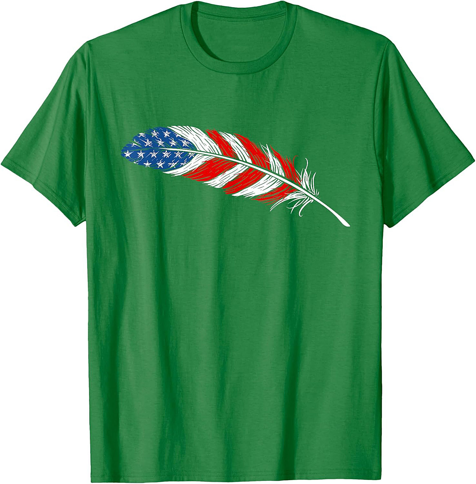 American Flag Feather T-Shirt Patriotic USA Graphic Tee