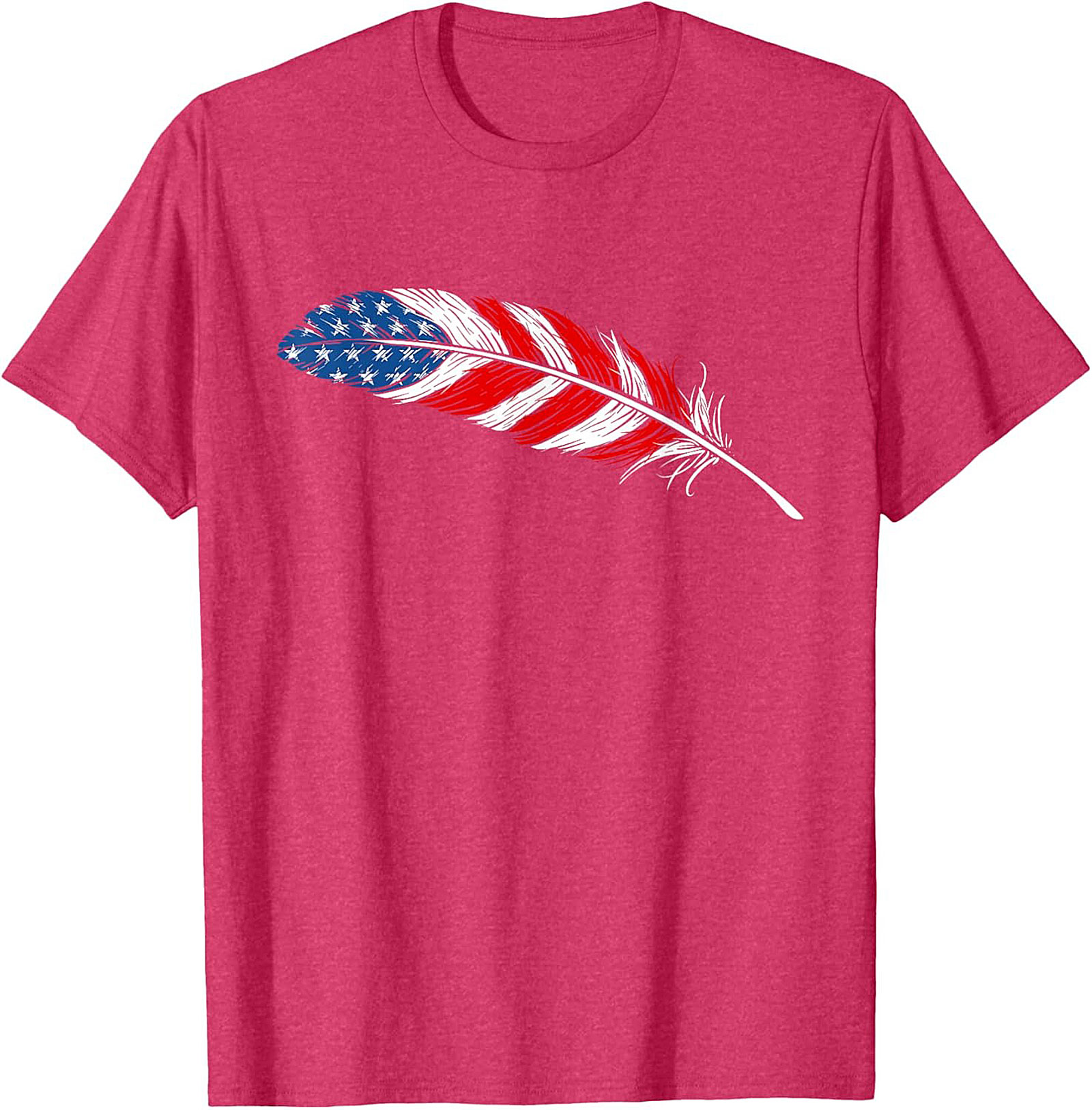 American Flag Feather T-Shirt Patriotic USA Graphic Tee