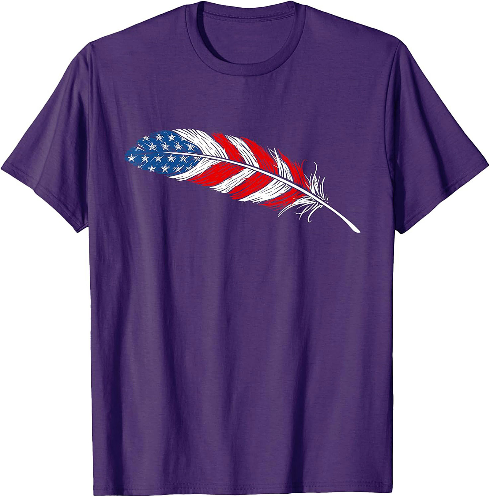 American Flag Feather T-Shirt Patriotic USA Graphic Tee