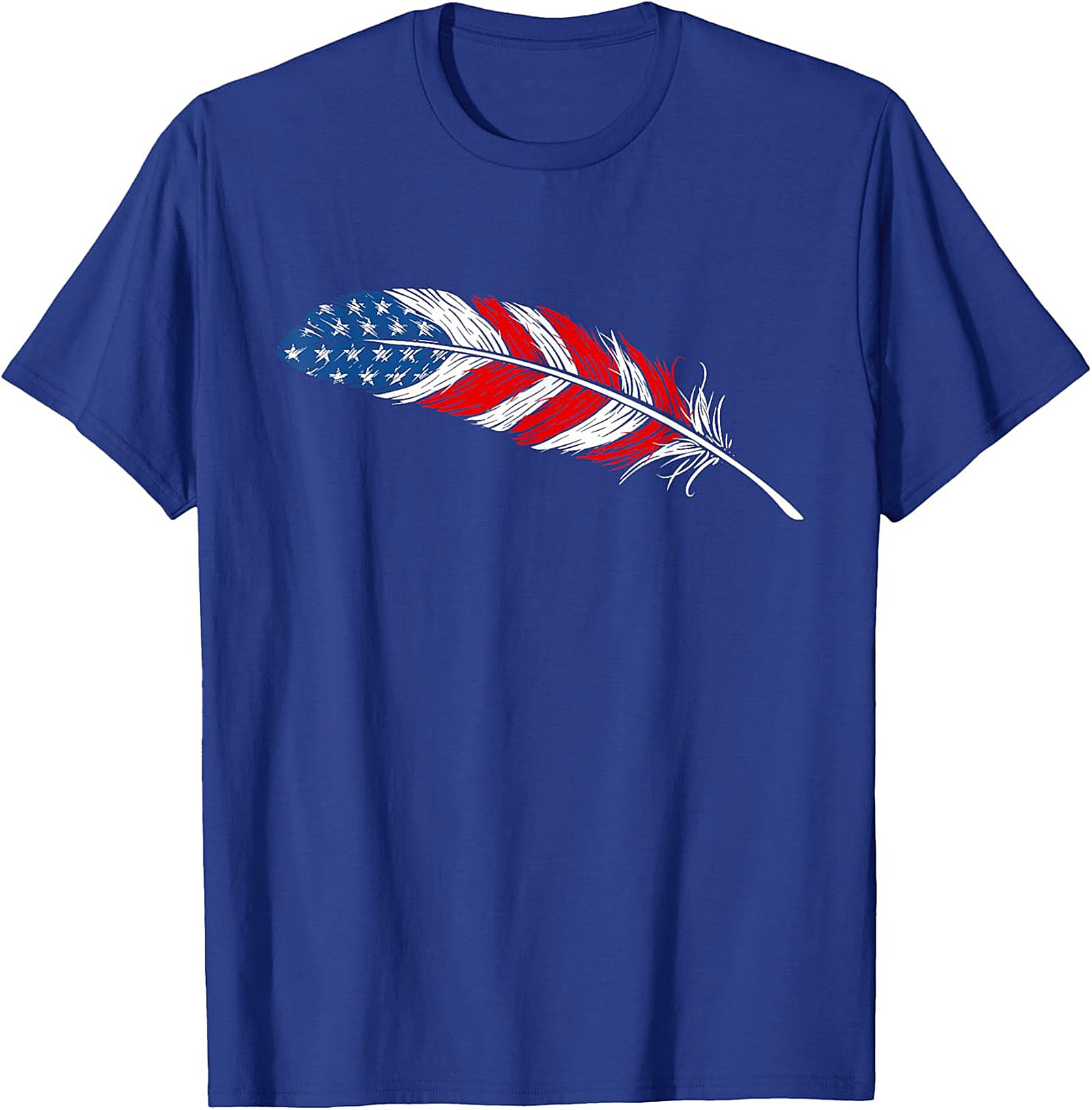 American Flag Feather T-Shirt Patriotic USA Graphic Tee