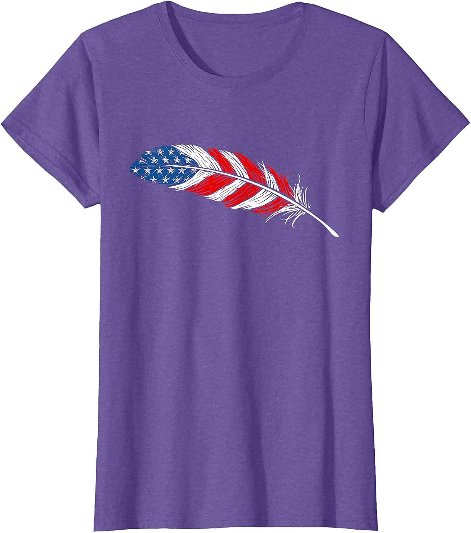 American Flag Feather T-Shirt Patriotic USA Graphic Tee